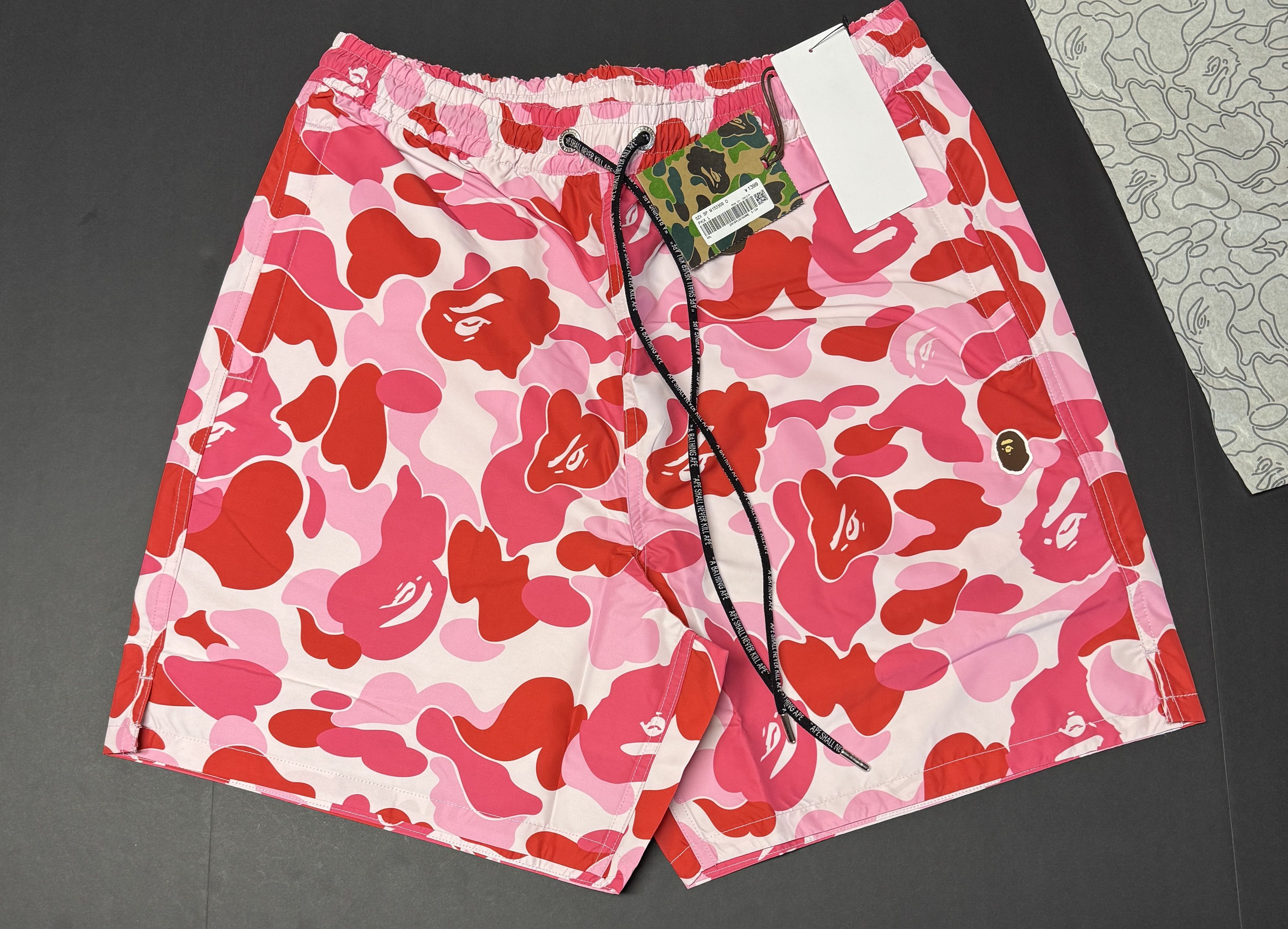 BAPE ABC Camo One Point Relaxed Fit Water Shorts Pink