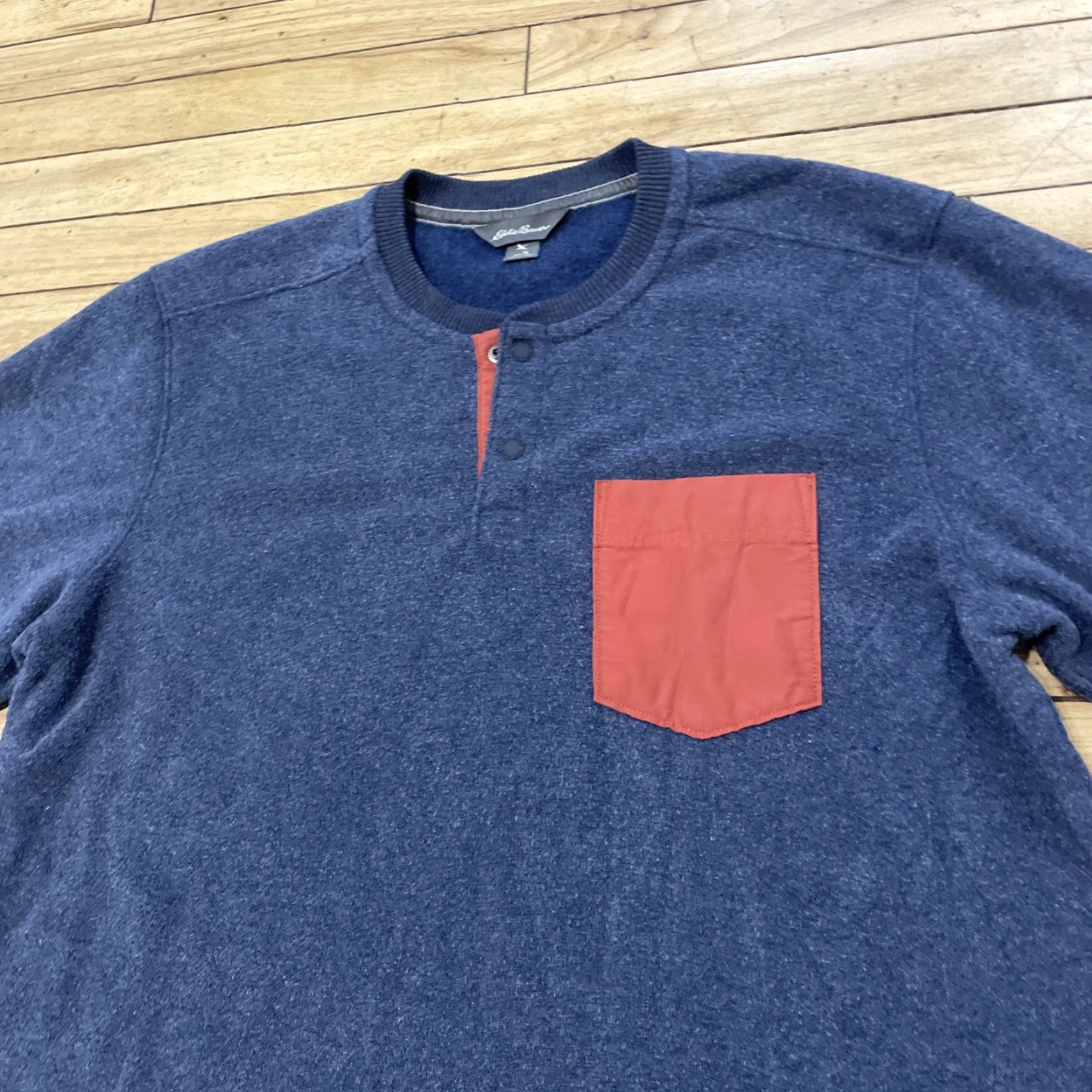 Eddie Bauer EDDIE BAUER Snap Henley Sweater Men TL Blue Orange Thermal Pack Piled L Tall Size US L / EU 52-54 / 3 - 3 Thumbnail