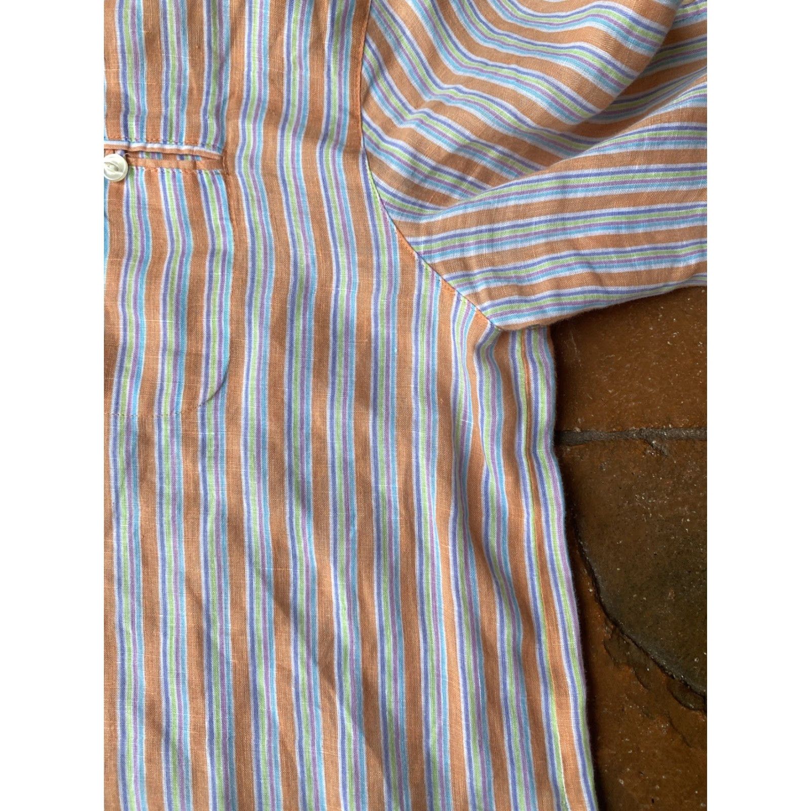 Ralph Lauren VINTAGE Lauren Jeans Co. Linen Striped Long Sleeve Button Shirt Women’s Large Size L / US 10 / IT 46 - 7 Thumbnail