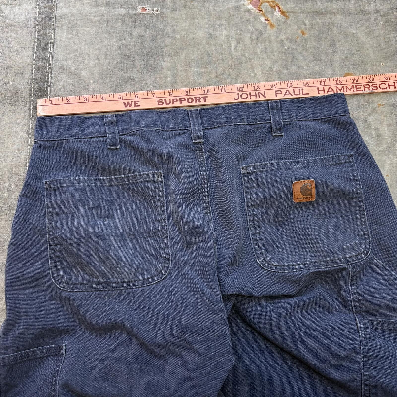 Carhartt Vintage Y2K Navy Carhartt Carpenter Baggy Wide Leg Pants Size US 36 / EU 52 - 4 Thumbnail