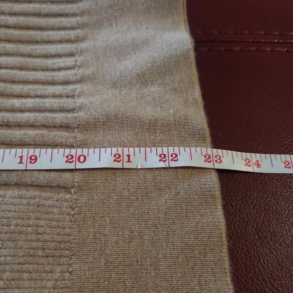 Designer CT1298a CYNTHIA ROWLEY LADIES WOOL SWEATER. TAUPE. LARGE Size L / US 10 / IT 46 - 5 Thumbnail