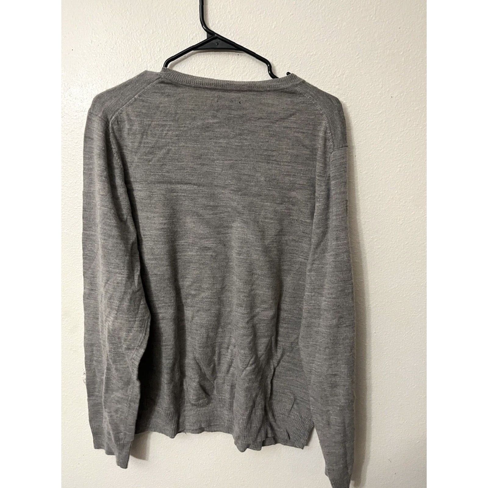 Apt. 9 APT. 9 Merino Wool Blend Pullover Sweater Men 2XL Gray V-Neck Long Sleeve Size US XXL / EU 58 / 5 - 2 Thumbnail