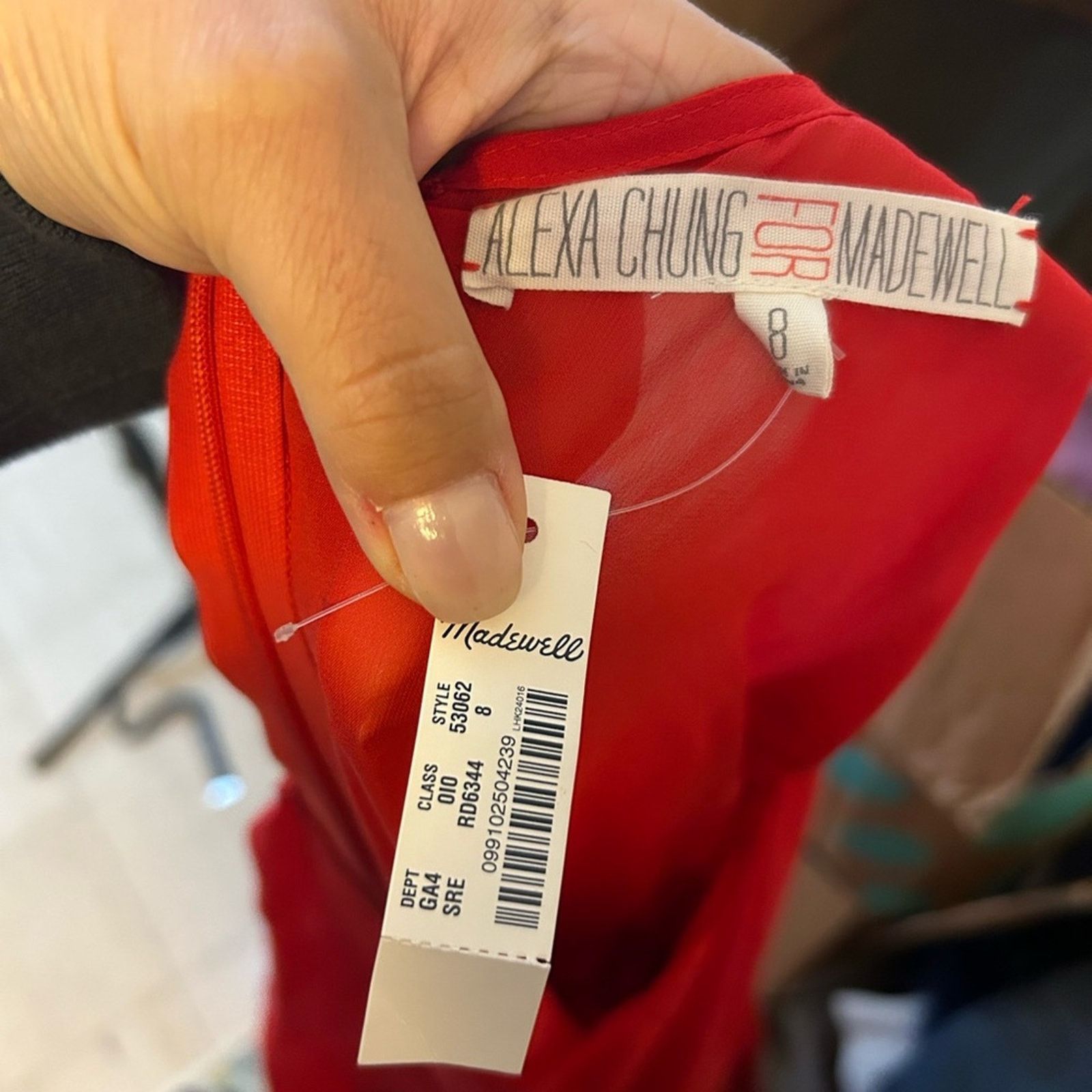 Madewell NWT Alexa Chung for Madewell Carine Red Silk Dress Size M / US 6-8 / IT 42-44 - 3 Thumbnail