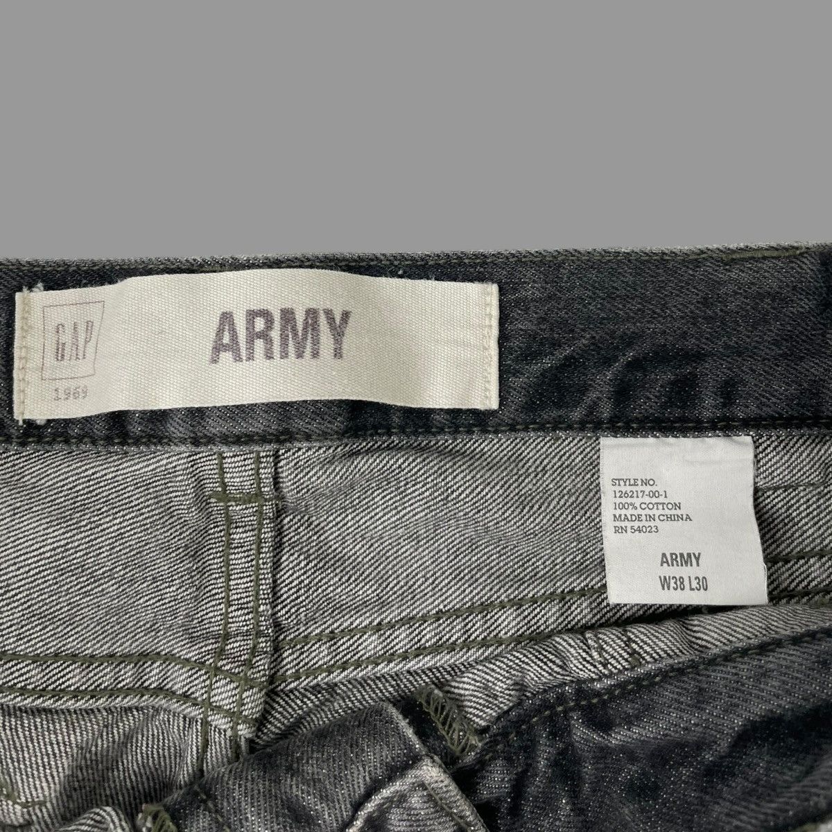 Gap × Vintage Vintage 90s gap military denim pants Size US 34 / EU 50 - 6 Thumbnail