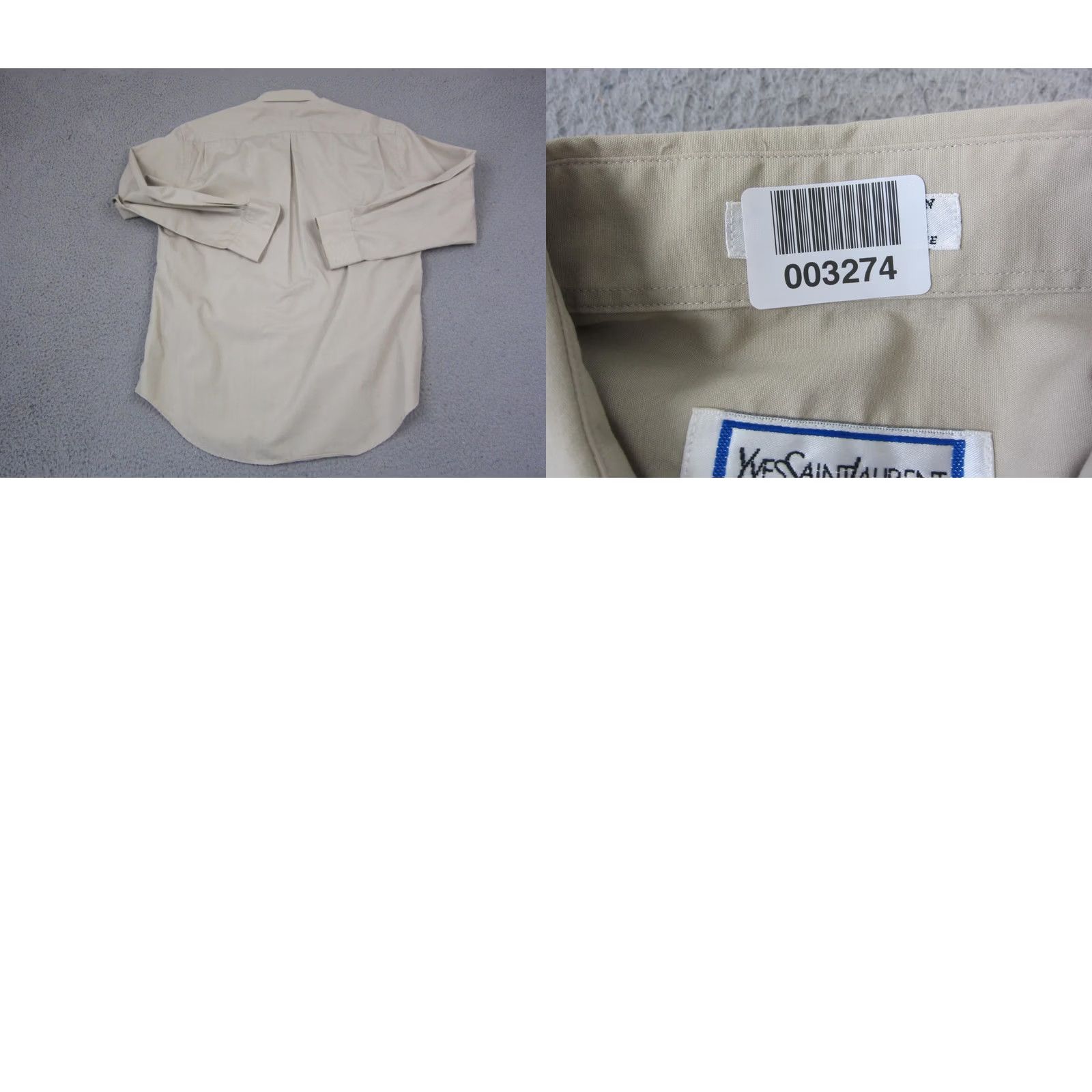 Yves Saint Laurent VINTAGE Saint Laurent YSL Shirt Mens 15.5 32-33 Beige Button-Up Dress Shirt Size 40R - 8 Thumbnail