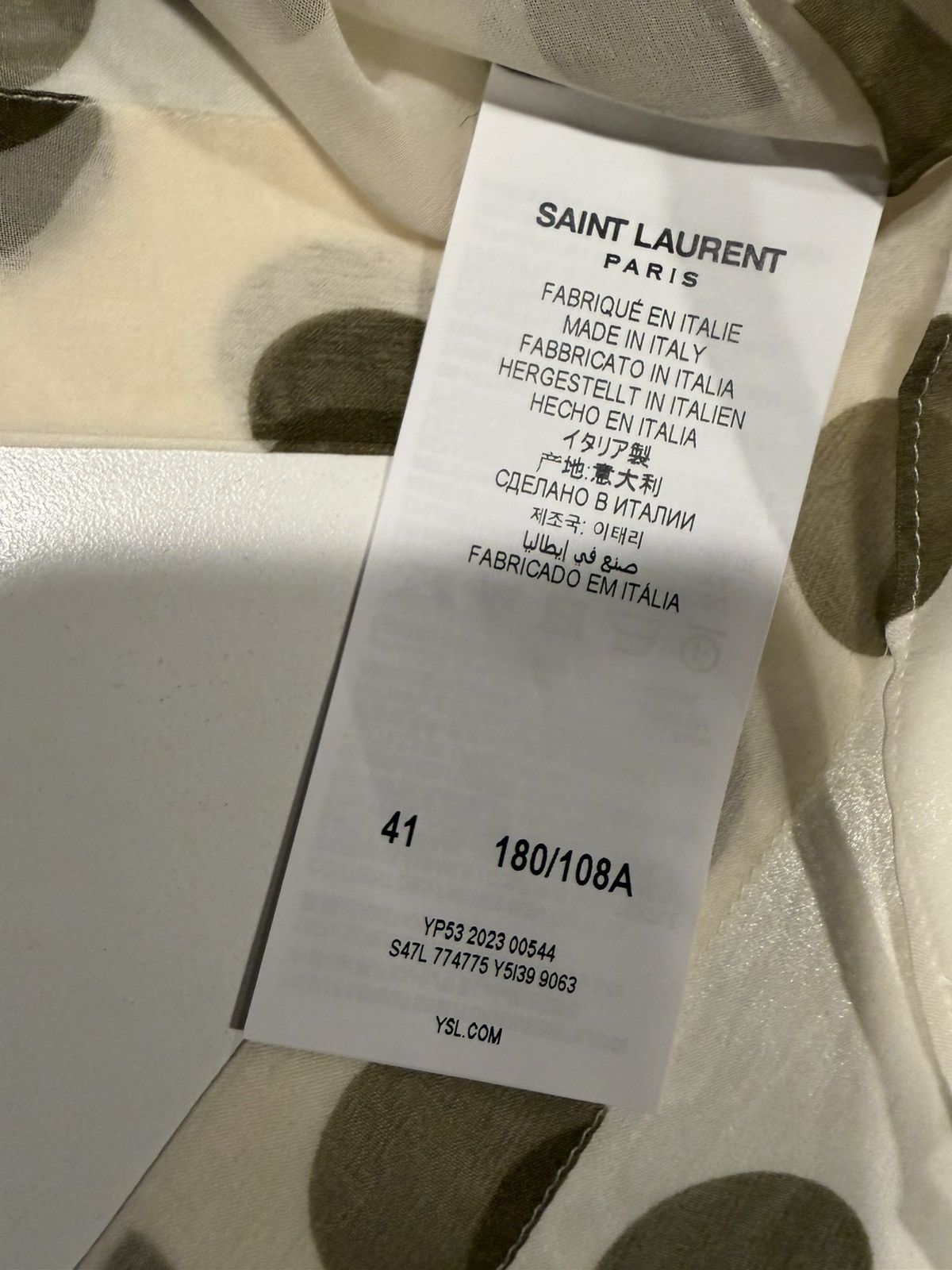 Saint Laurent Paris Saint laurent sheer transparent silk shirt. 41/16. $2100 Size US L / EU 52-54 / 3 - 9 Thumbnail