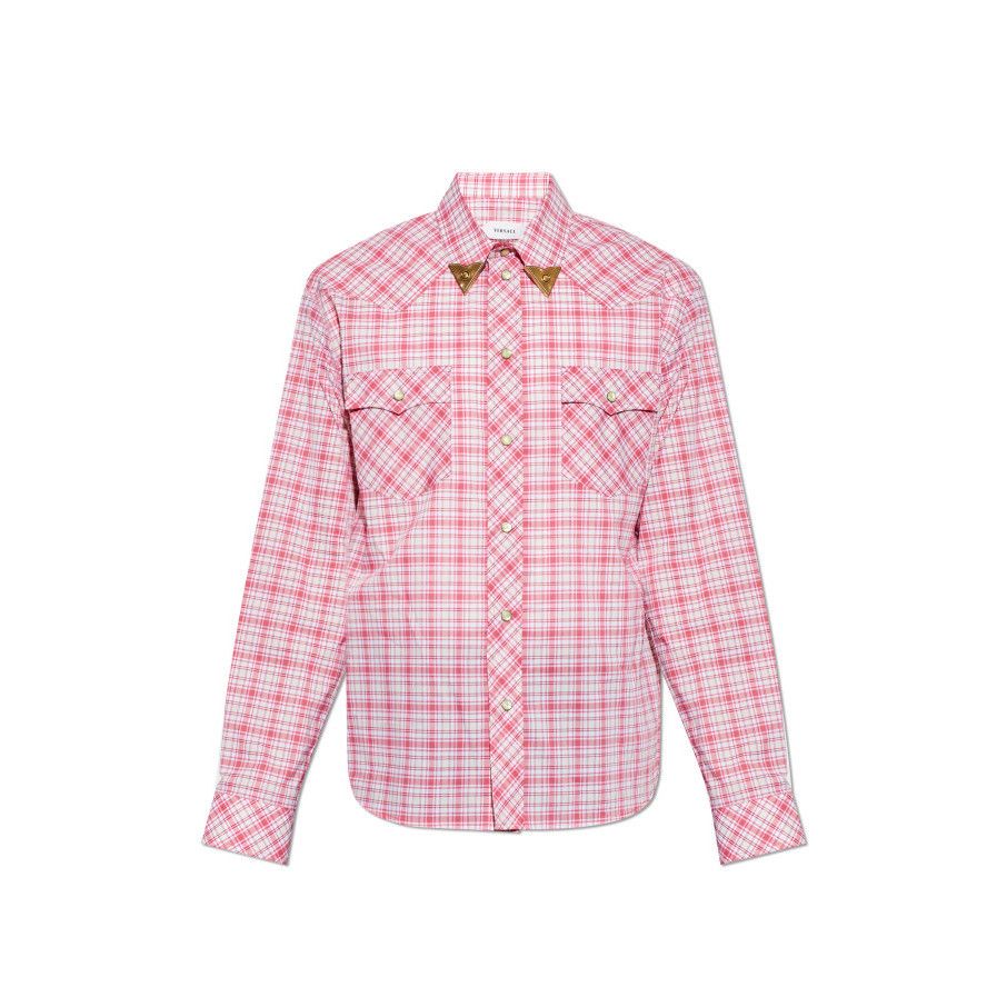 Versace VERSACE Checked Pink Shirt New & Authentic (Men's size:M;) Size US M / EU 48-50 / 2 - 1 Preview