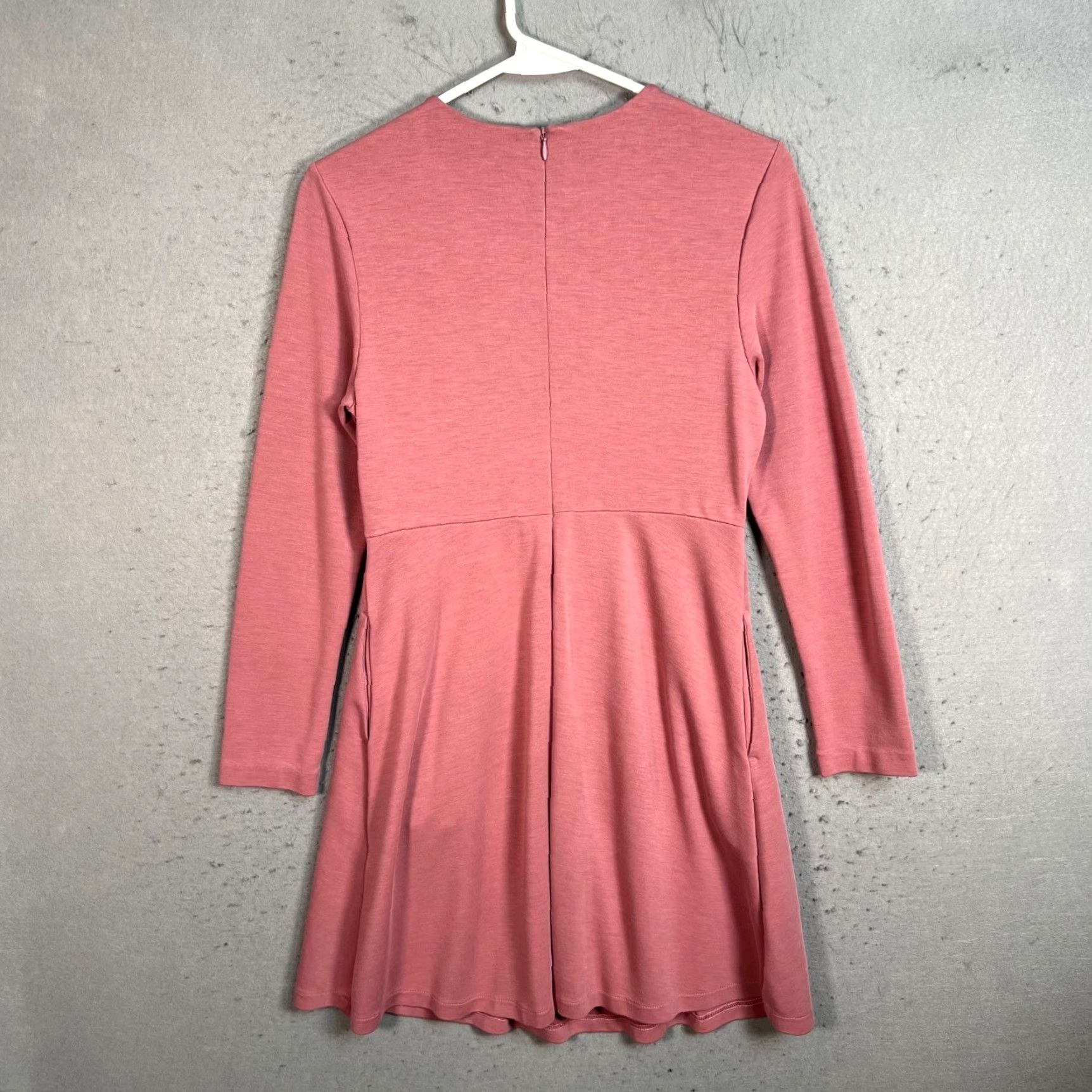 Uniqlo Uniqlo Womens XS Pink Long Sleeve Fit & Flare Dress Rayon Blend Dress Size XS / US 0-2 / IT 36-38 - 2 Thumbnail