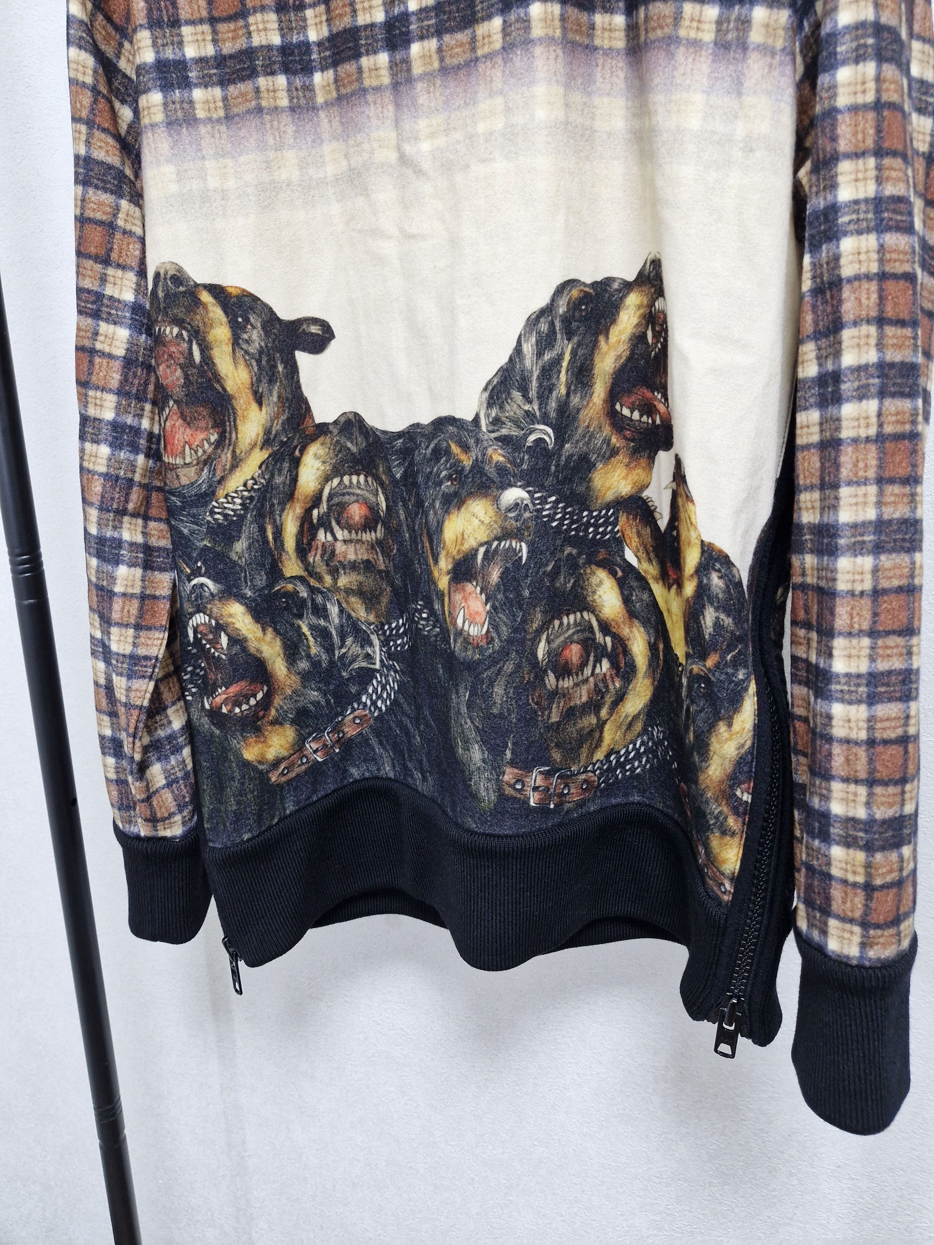 Givenchy GIVENCHY FW11 Tartan Rottweiler Sidezip Sweatshirt Size US S / EU 44-46 / 1 - 6 Thumbnail