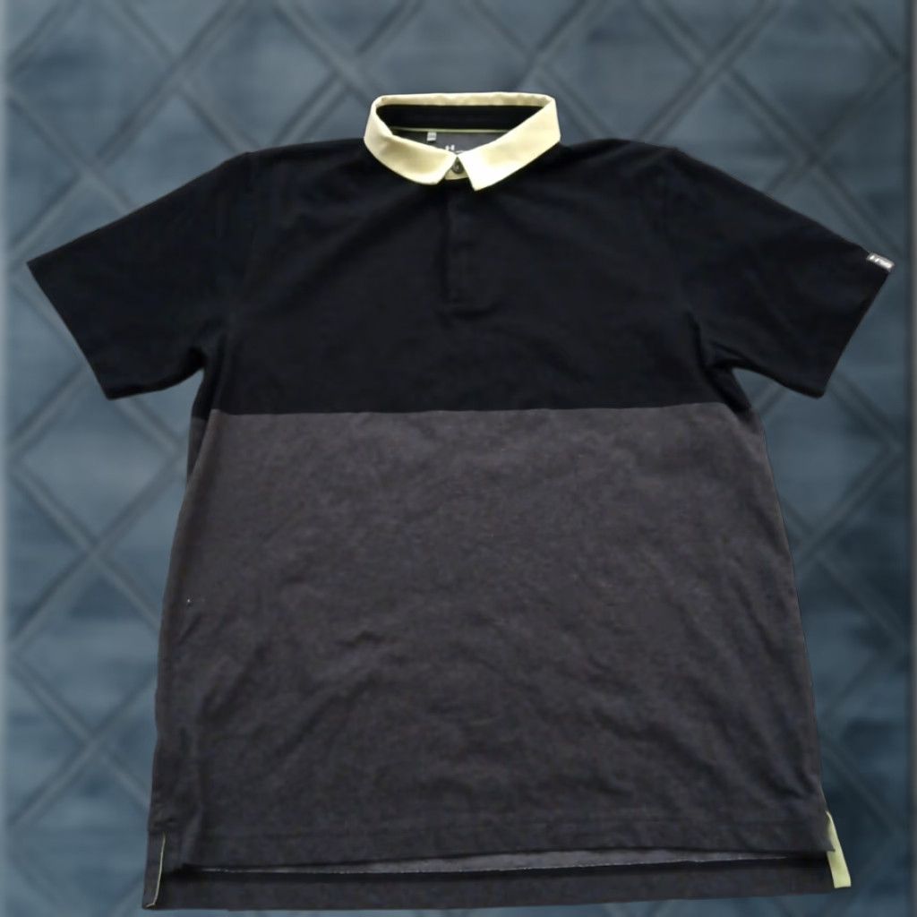 Under Armour Under Armour Polo Shirt Mens L Colorblock Gray Black Short Sleeve Knit Navy? Size US L / EU 52-54 / 3 - 1 Thumbnail