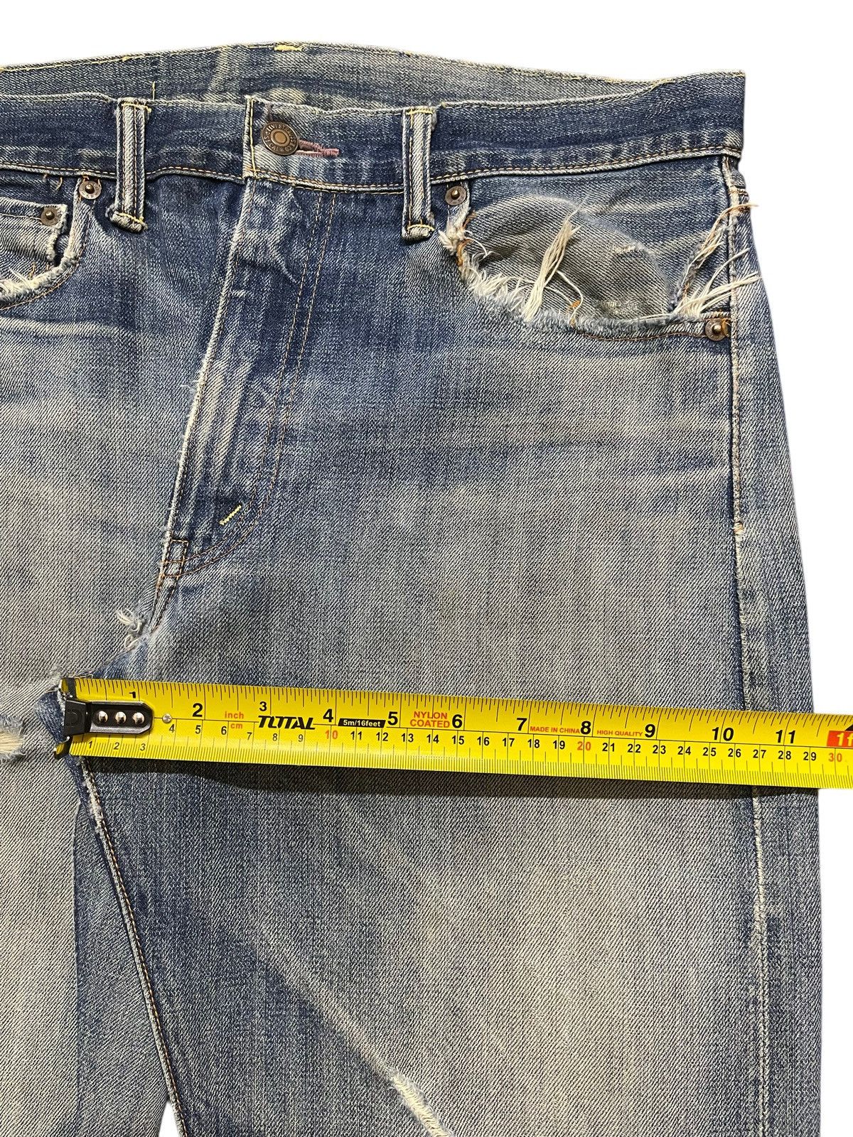 Levi's Vintage 80s Levis 501 Talon Selvedge E Mud Wash Distressed Size US 32 / EU 48 - 21 Thumbnail