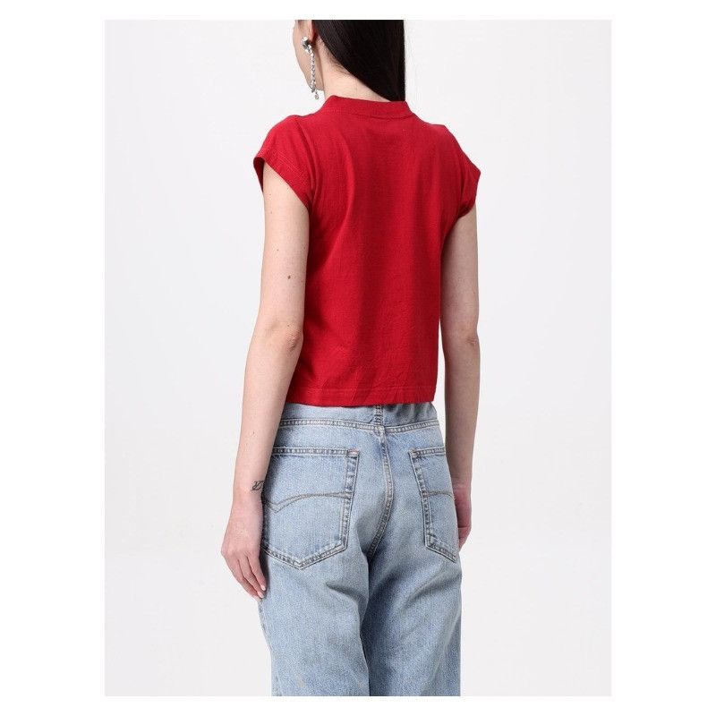 Balenciaga o1w1db11125 Keep Calm Shrunk T-Shirt in Red Size XL / US 12-14 / IT 48-50 - 4 Thumbnail