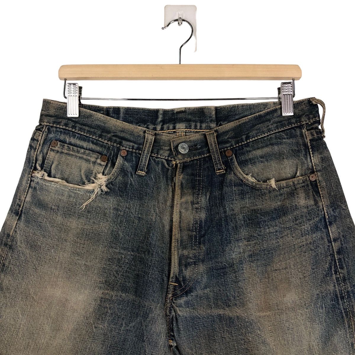 Japanese Brand 🔥Rare Palo Kain Short Denim Jeans Denime Lot 652 Size US 30 / EU 46 - 3 Thumbnail