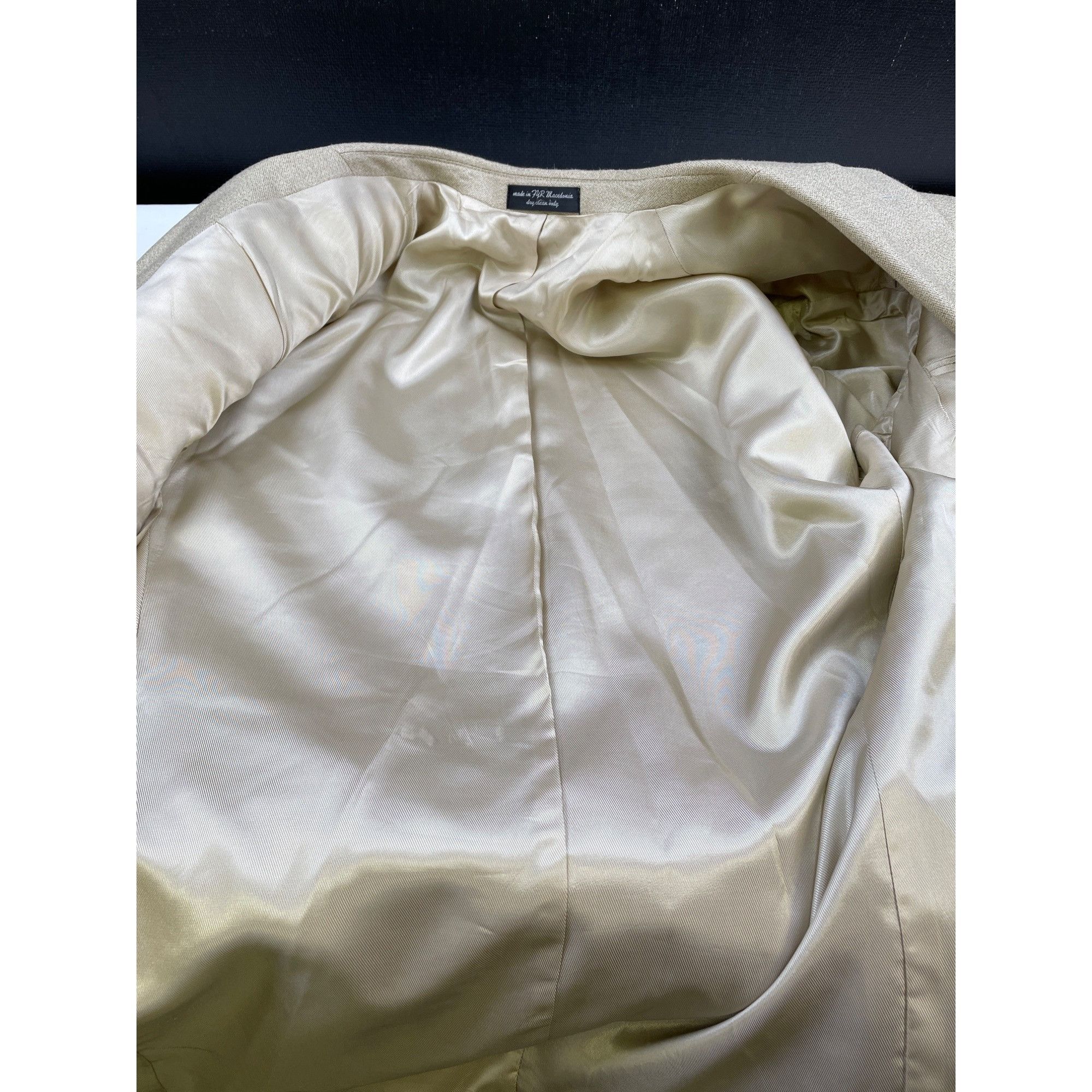 Other Gianfranco Ruffini Italy Mens Tan Blazer Silk/Wool Sports Co Size 42R - 7 Thumbnail