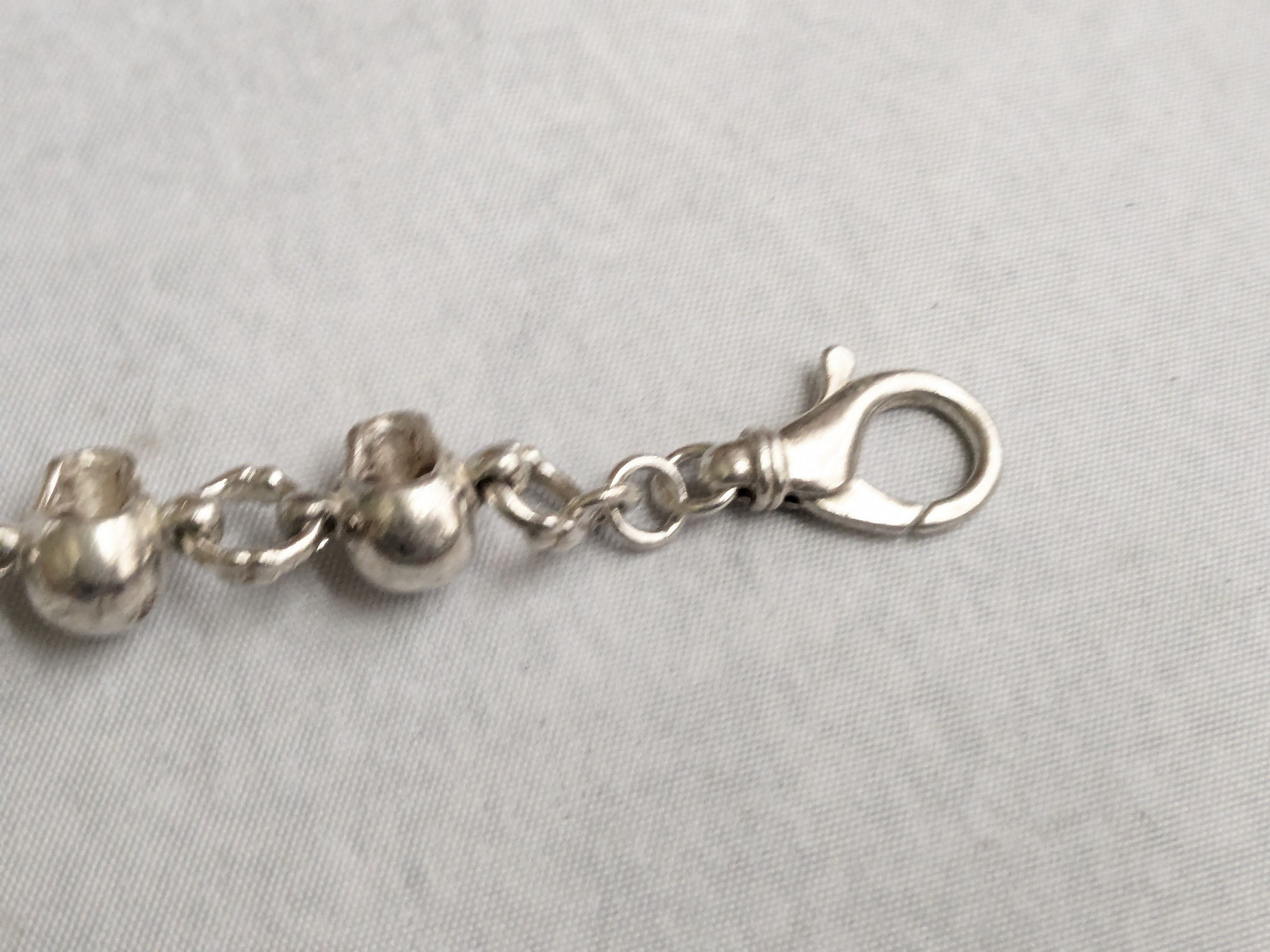 Jewelry Sterling Silver Skull Bracelet 8.5" Skelton Biker Punk Size ONE SIZE - 11 Thumbnail