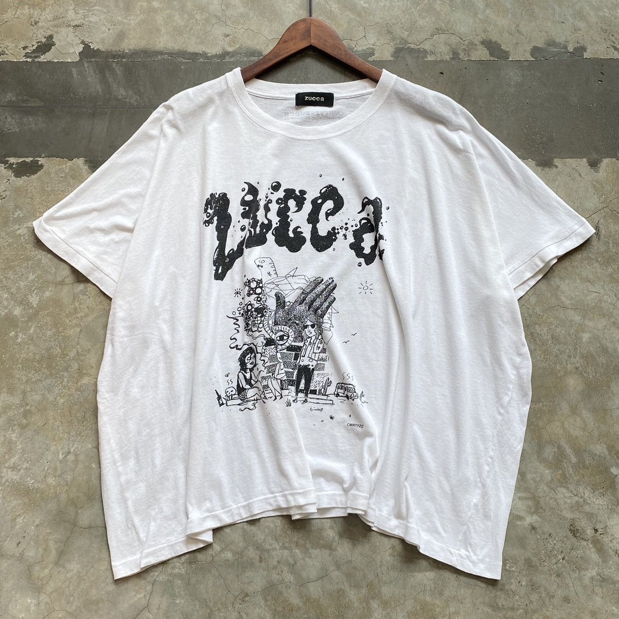 Japanese Brand Vintage Zucca x CMRTYZ Poncho Oversize Tee Size US XXL / EU 58 / 5 - 1 Thumbnail