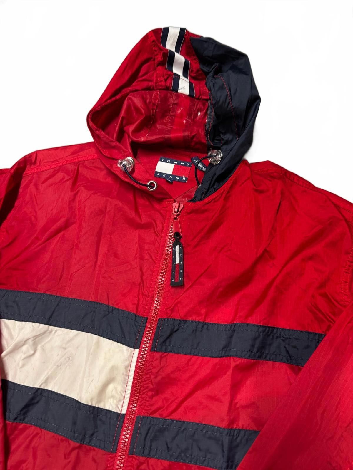 Tommy Jeans Tommy Jeans Red Hooded Jacket with Stripe Detail Size US XL / EU 56 / 4 - 2 Thumbnail