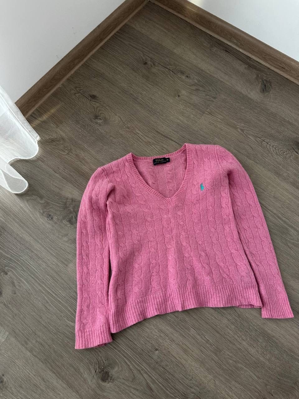 Polo Ralph Lauren × Vintage Vintage Polo Ralph Lauren Cable Knit Pink Sweater Size US XS / EU 42 / 0 - 4 Thumbnail