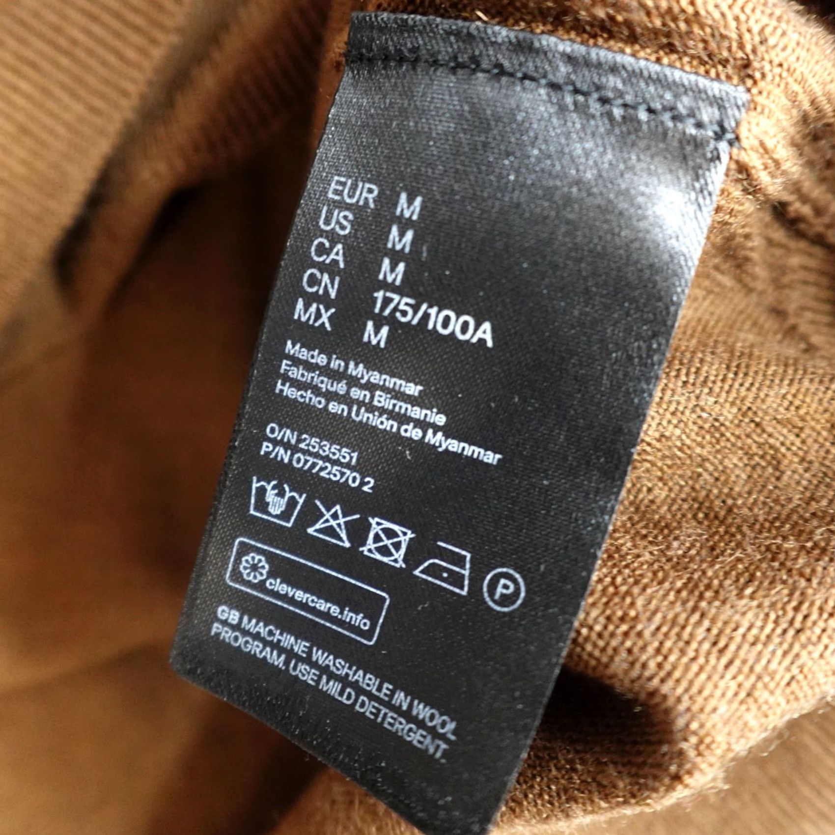 H&M H&M Mens Sweater Pullover Long Sleeve Brown Turtleneck Wool Blend M Casual Winter Fall Regular Mens Breathing Easy Care Machine Washable Size US M / EU 48-50 / 2 - 2 Thumbnail
