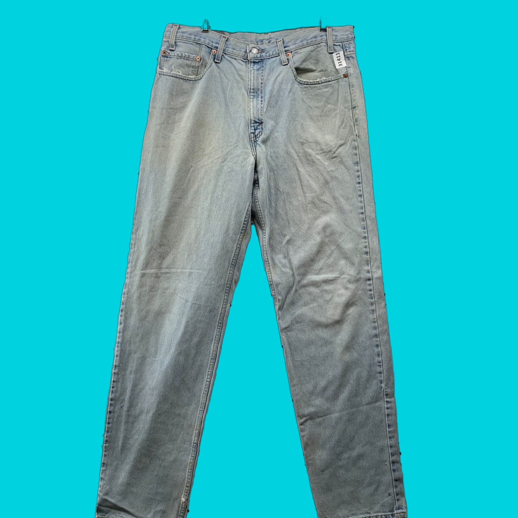 Levi's VINTAGE Levi's 550 Jeans Mens 36x35 Light Wash Distressed Denim 90s Straight Fit Mens Size US 36 / EU 52 - 1 Thumbnail