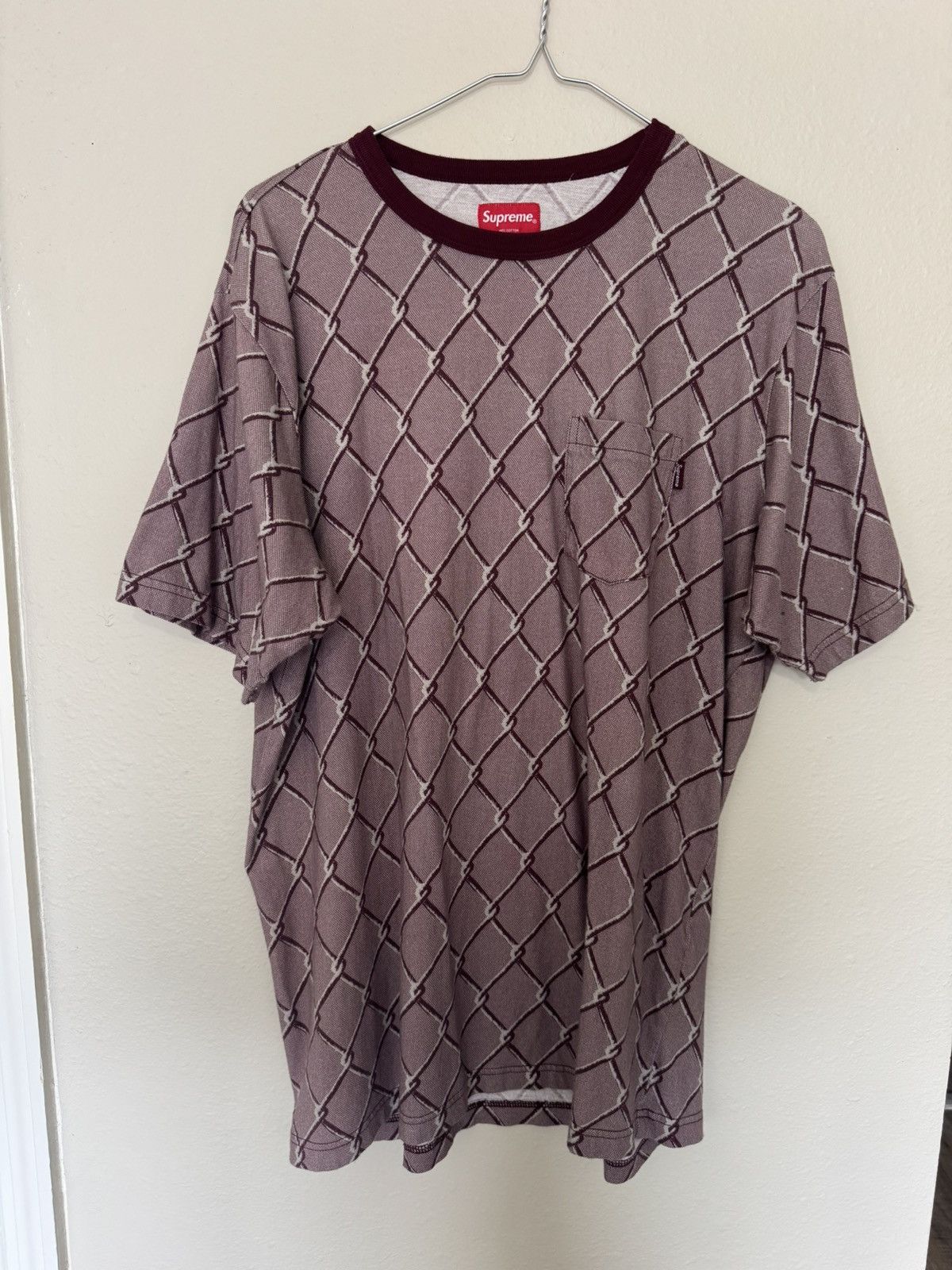 Supreme Burgundy Chanlink T-Shirt
