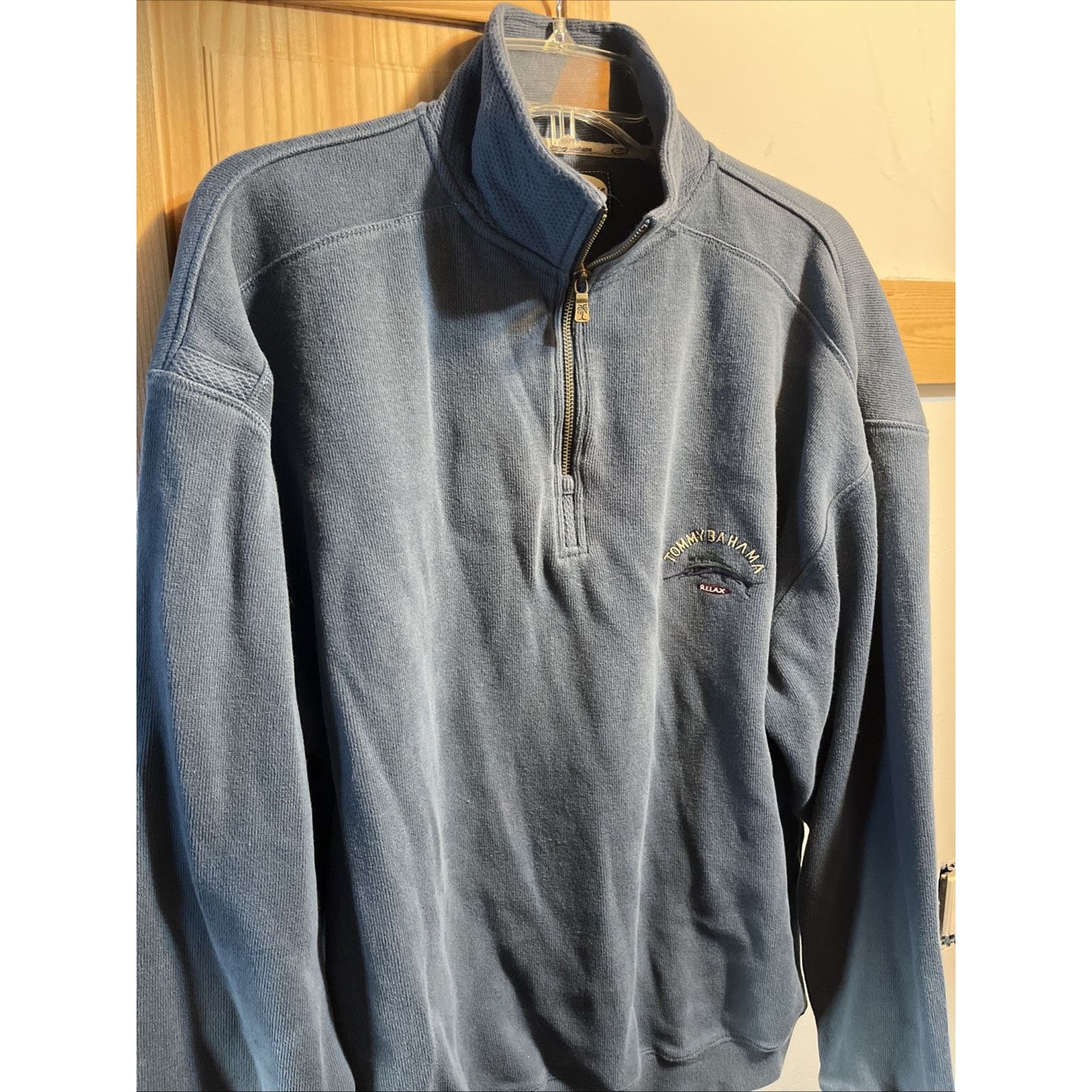 Tommy Bahama Tommy Bahama Men’s Classic 1/4 Zip Sweater XL Blue Cotton LS Size US XL / EU 56 / 4 - 2 Thumbnail