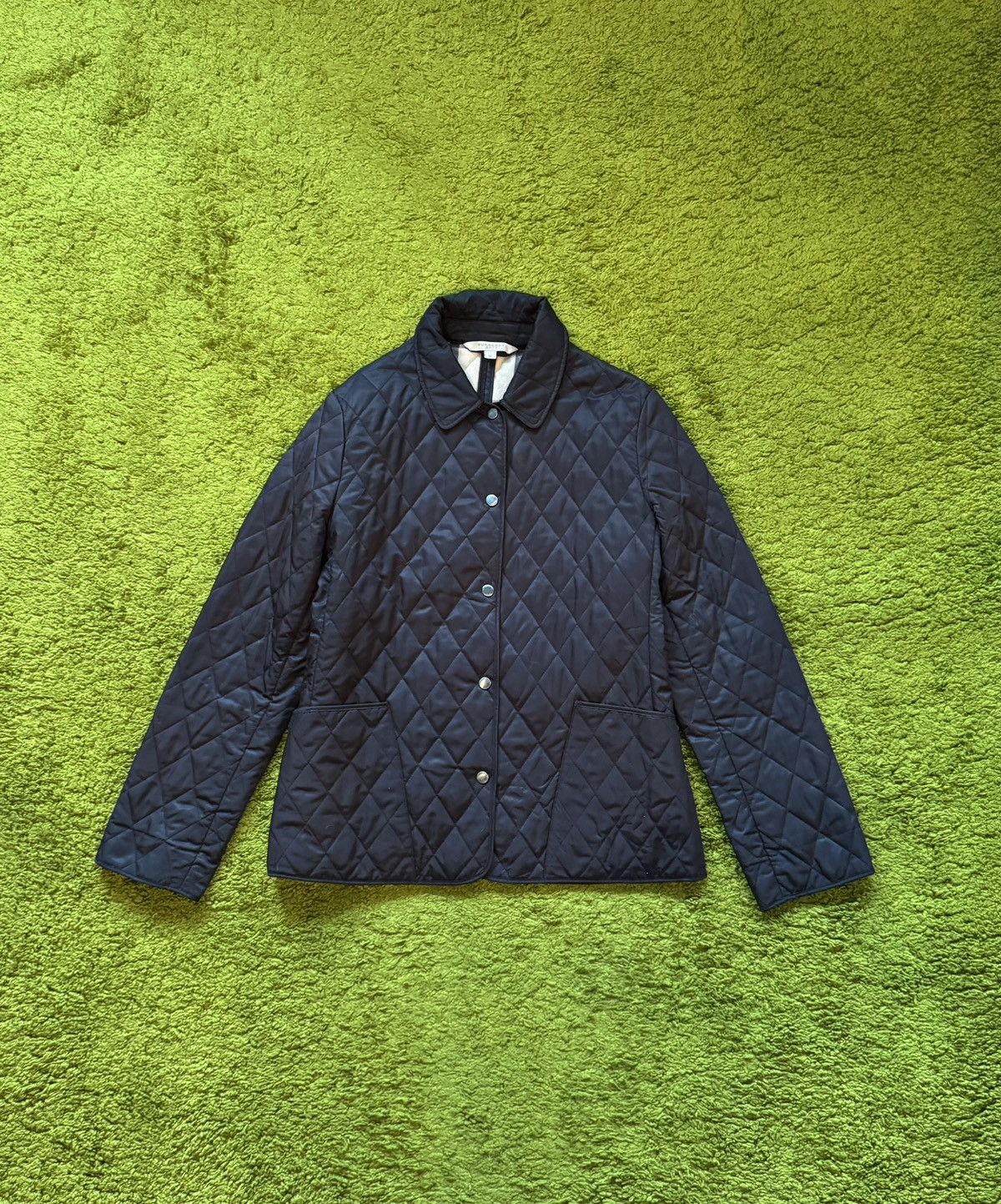 Burberry brit  ジャケット BURBERRY Brit DARK BROWN Quilted Snap Jacket- Nova Check