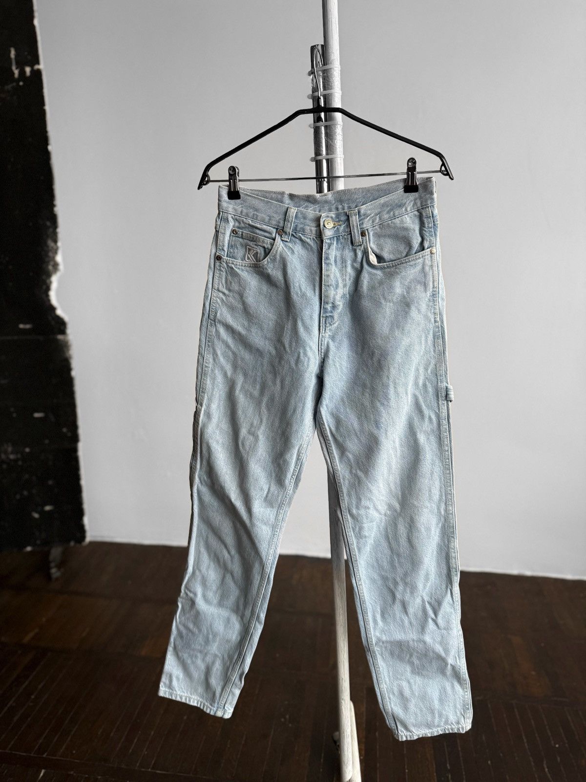 Karl Kani Karl Kani Womens Light Blue Carpenter Jeans Baggy Hip Hop Size 27" / US 4 / IT 40 - 2 Thumbnail