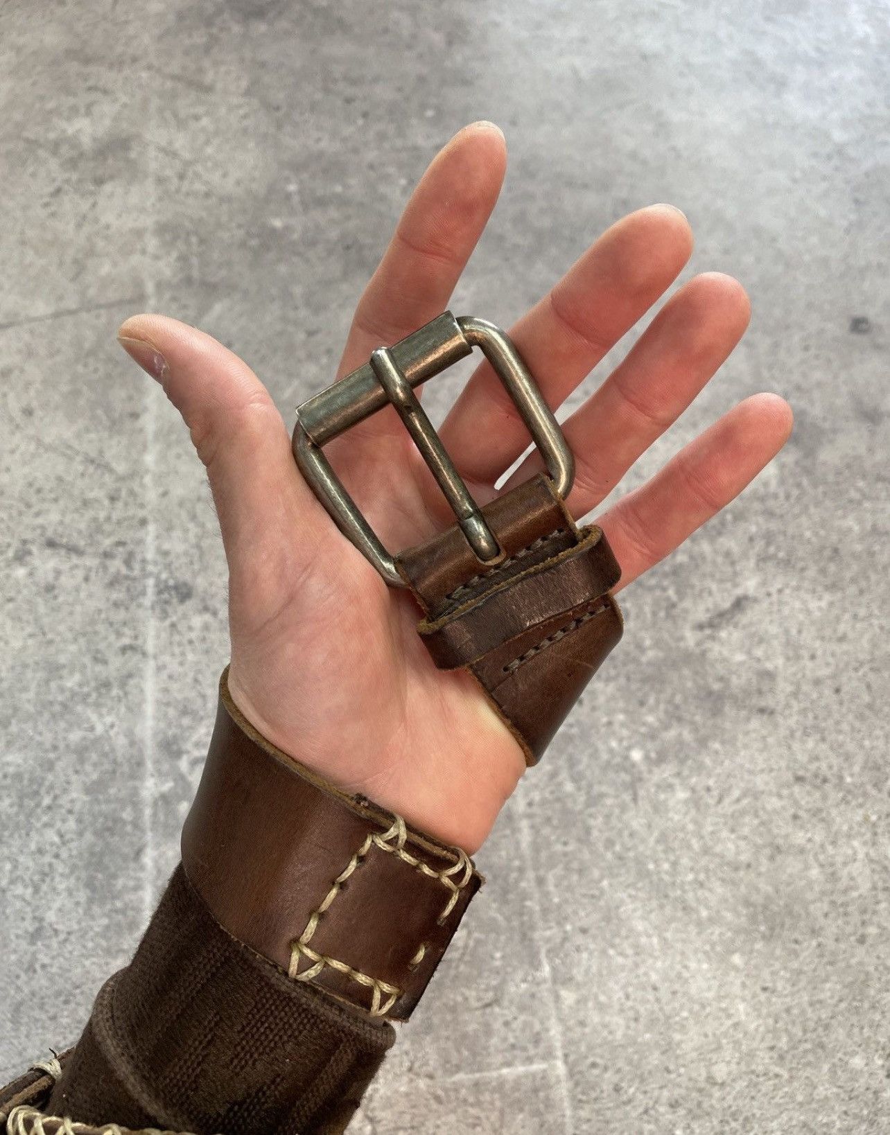 Hysteric Glamour Vintage Leather Belt Y 2K Rhinestones Punk Metal Avant Garde Size 34 - 5 Thumbnail