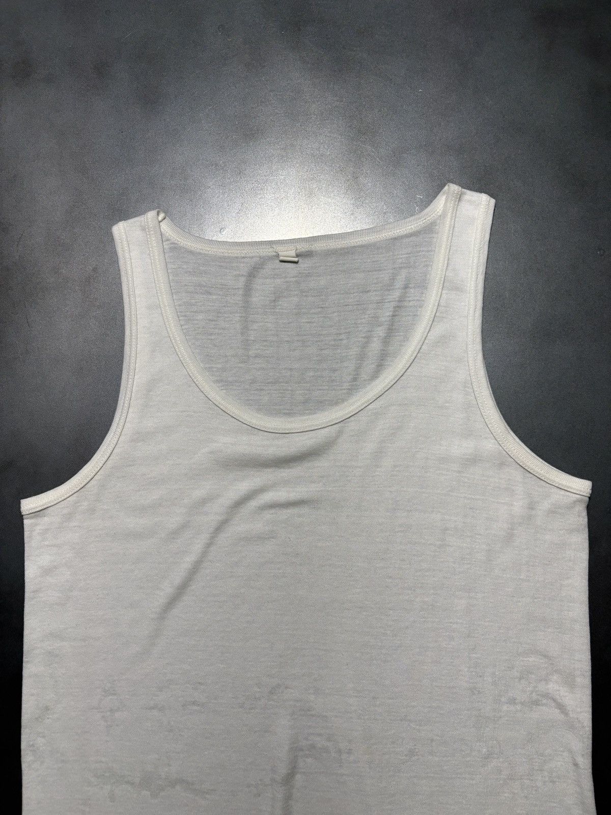 Vintage 1970s Military Undershirt Thrash Vintage Paper Thin Tank Top Size US XL / EU 56 / 4 - 4 Thumbnail