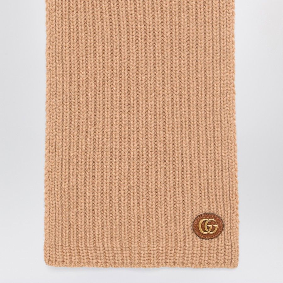 Gucci o1d2blof0824 Size: OS / Cashmere Scarf With Logo in Camel Size ONE SIZE - 3 Thumbnail
