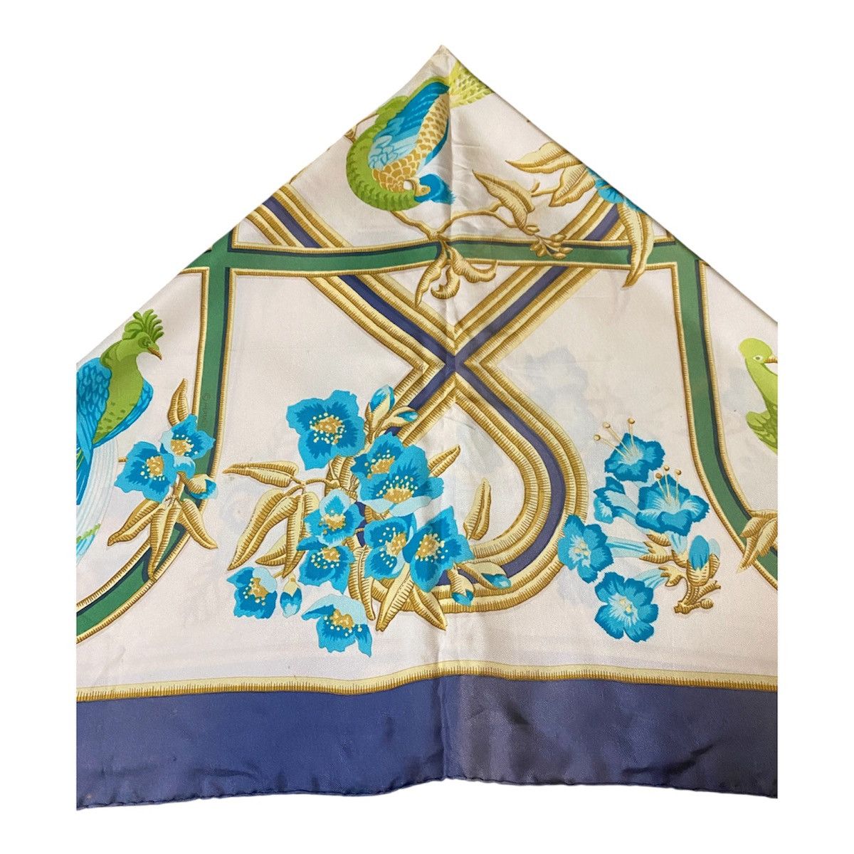 Hermes HERMES Scarf 100% Silk CARAIBES Caribbean Birds Green Ivory Size ONE SIZE - 5 Thumbnail