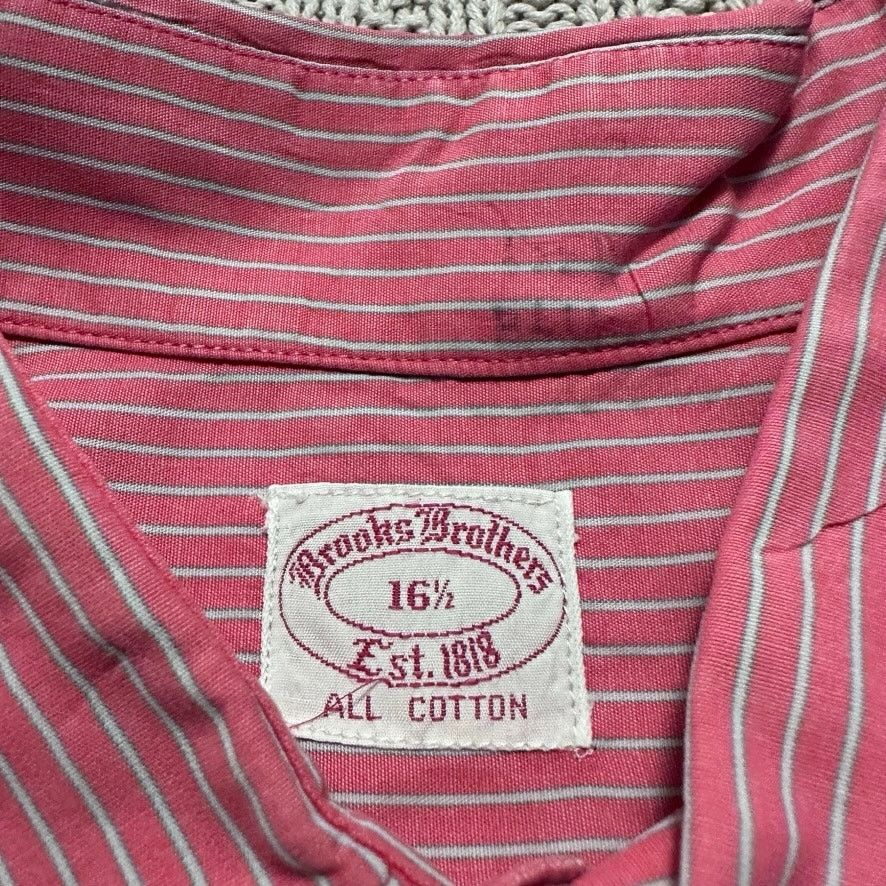 Brooks Brothers Vintage Brooks Brothers pink striped button down size 16.5 Size US L / EU 52-54 / 3 - 5 Thumbnail