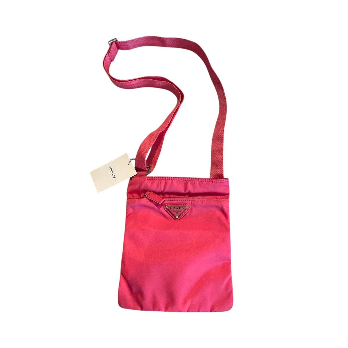 Prada Triangle Nylon Messenger Bag Pink, Men's