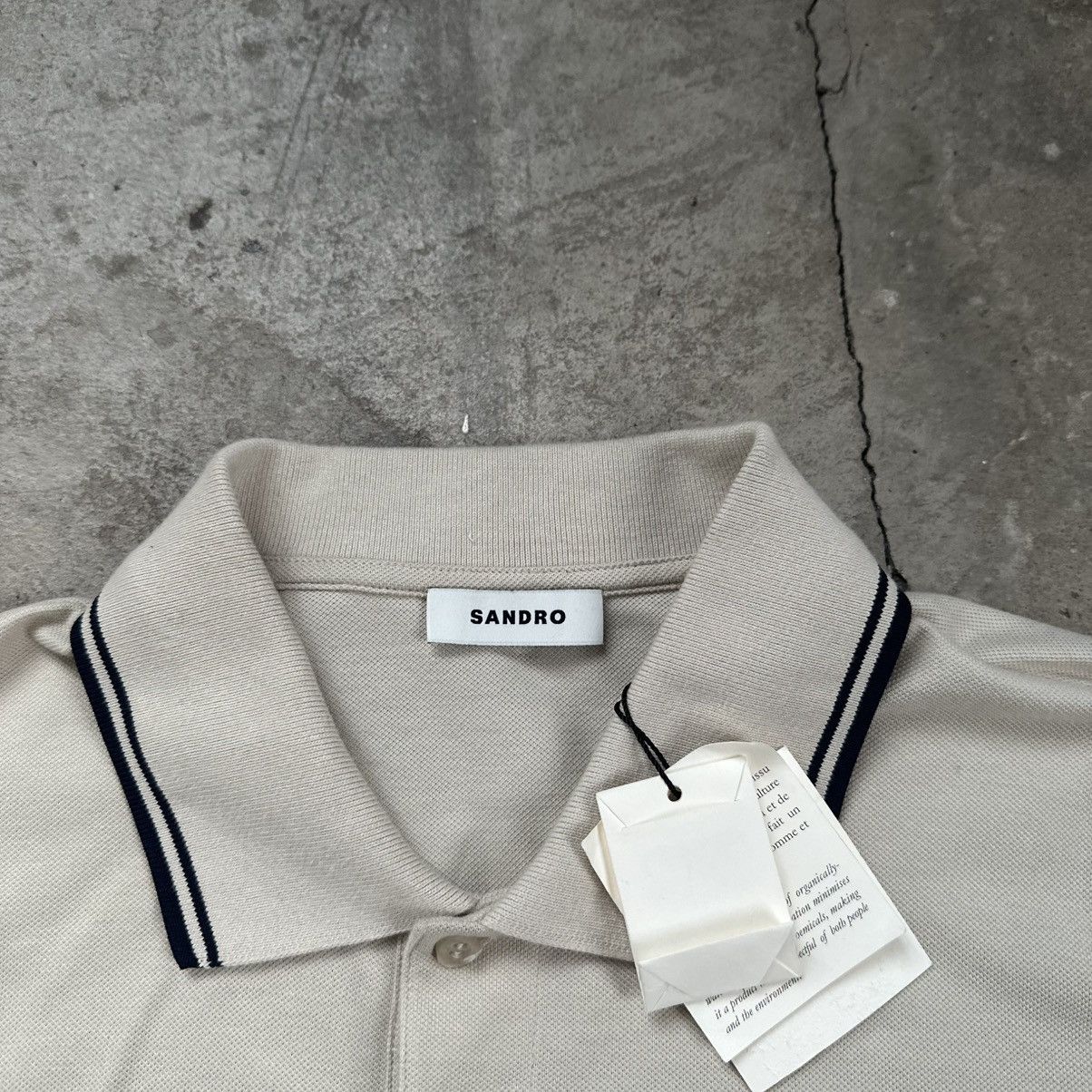 Sandro Sandro Cream Men's Polo Shirt Size US L / EU 52-54 / 3 - 4 Thumbnail