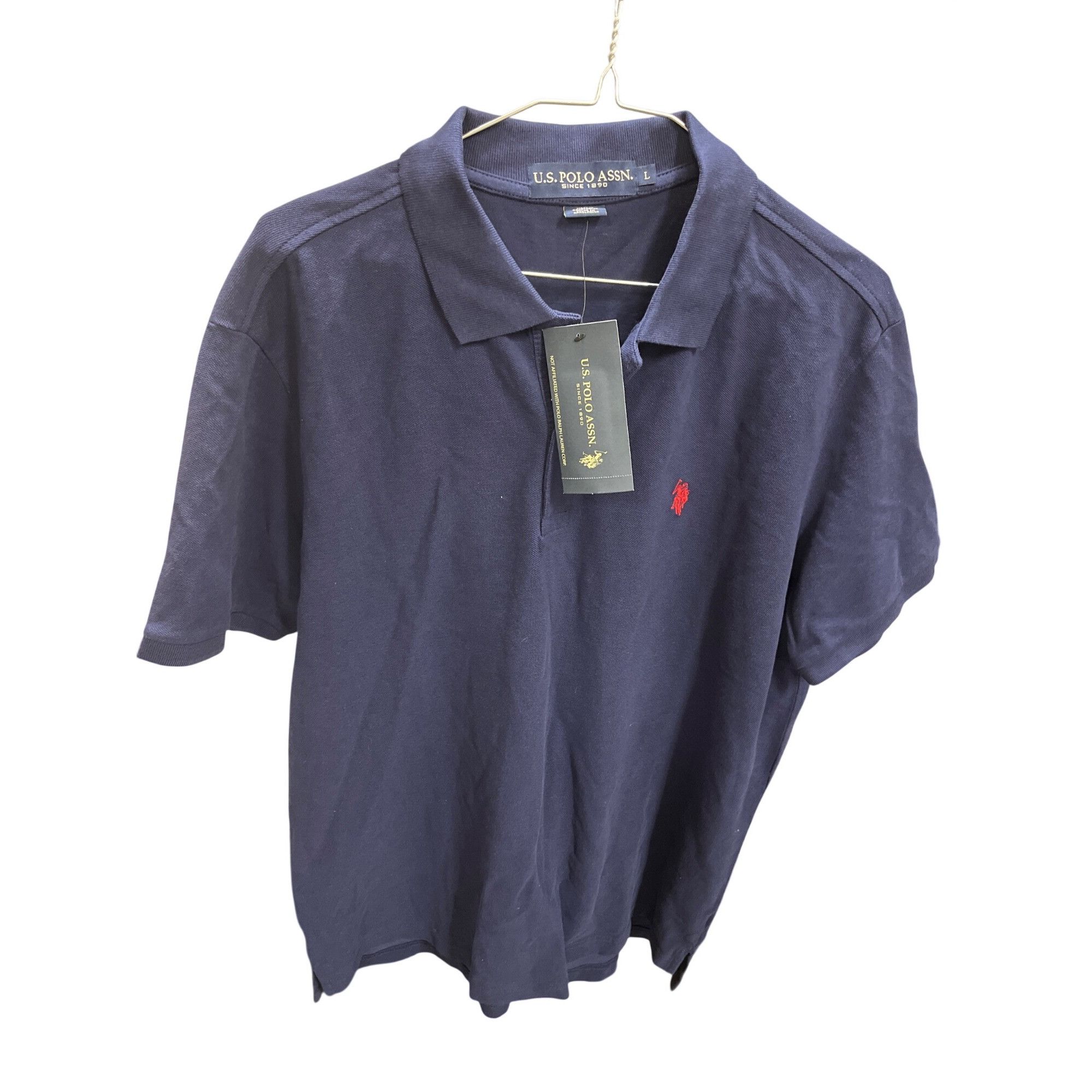 U.S. Polo Assn. US Polo Mens navy blue cotton short sleeve polo shirt sz L S Size US L / EU 52-54 / 3 - 1 Thumbnail