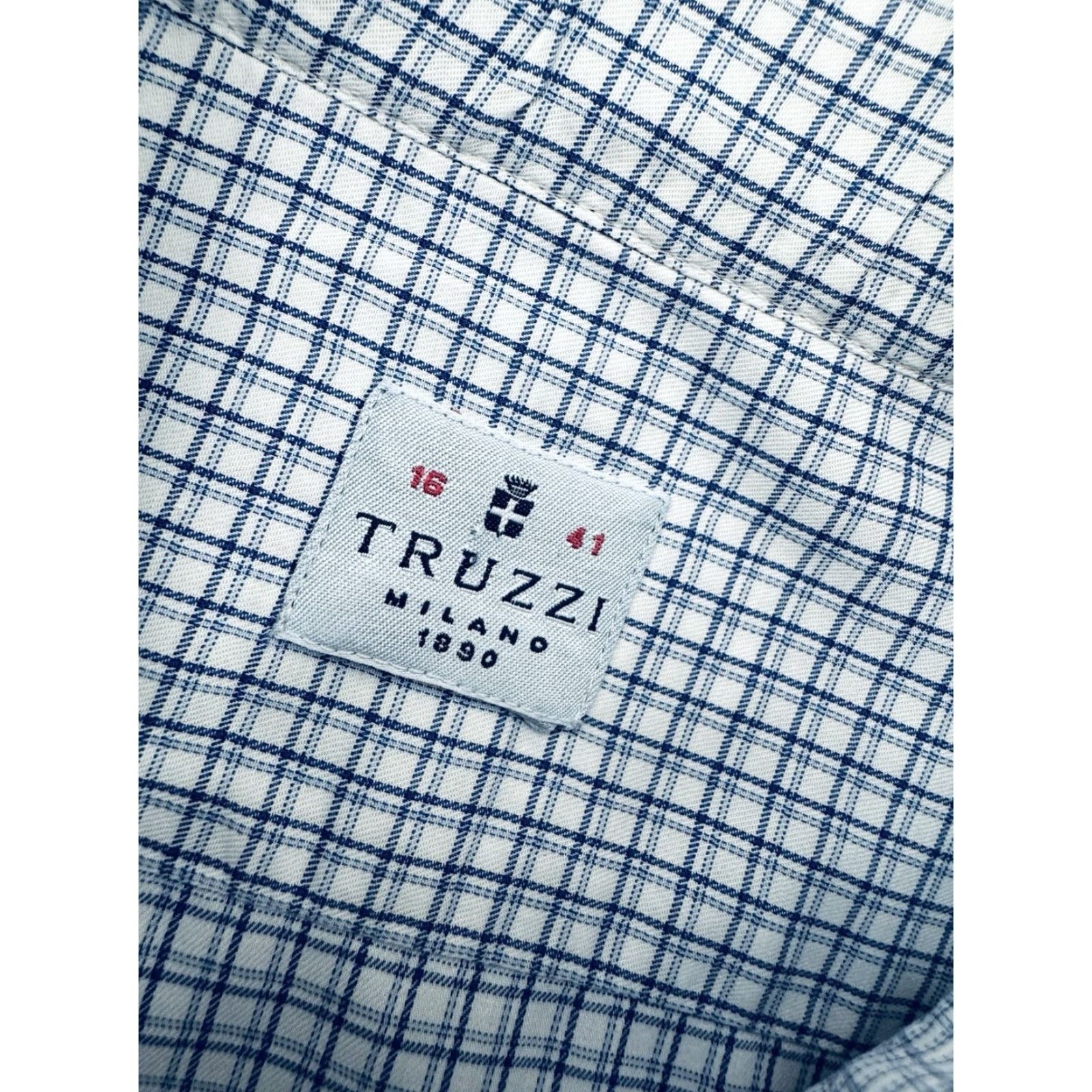 Vintage Truzzi Check Plaid Mens Shirt 41 / 16 Long Sleeve Dress Shirt Small Flaw Mens Size US L / EU 52-54 / 3 - 4 Thumbnail