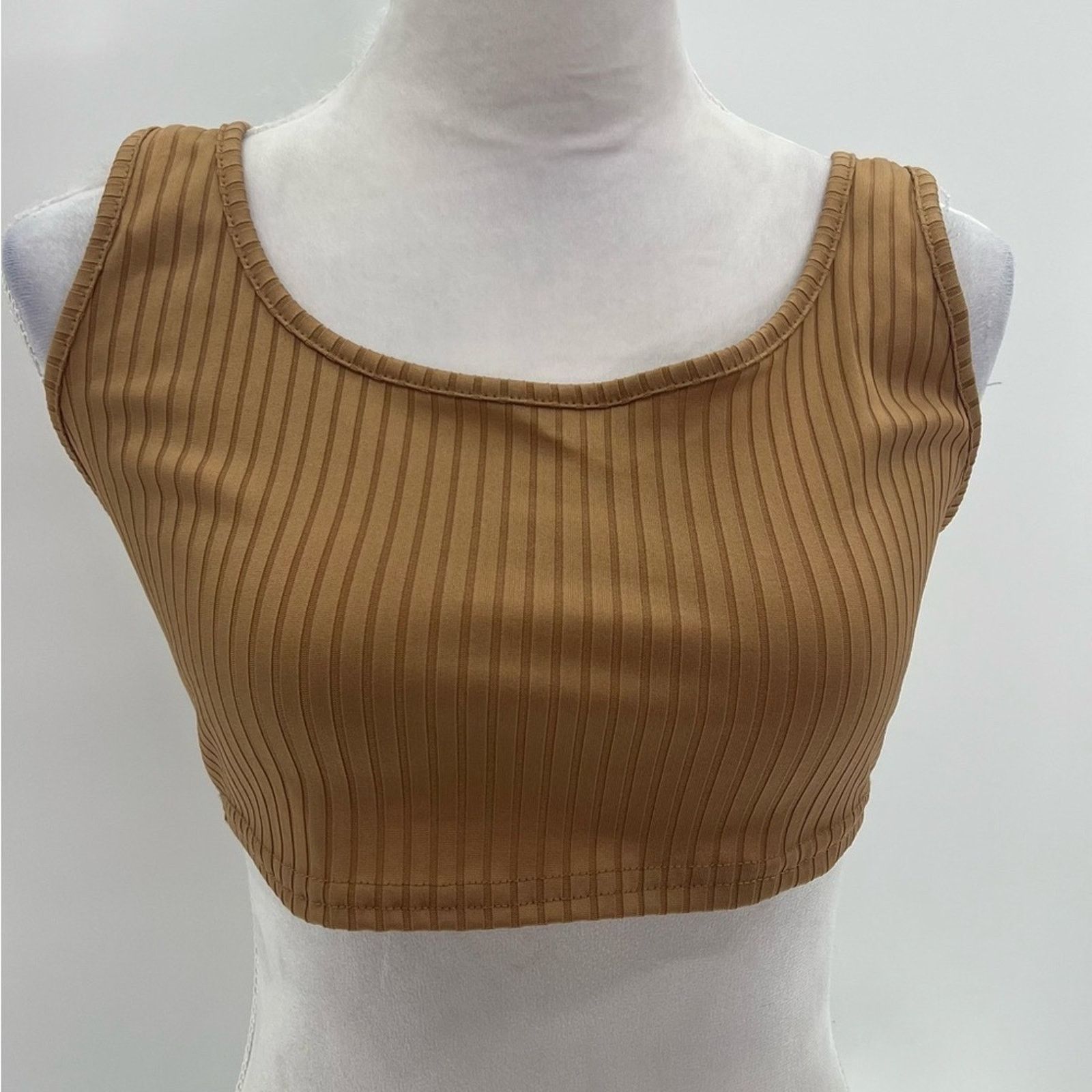 Boohoo Boohoo Tan Ribbed Knit Scooped Cropped Tank Top Size 12 NWT Size XL / US 12-14 / IT 48-50 - 10 Thumbnail