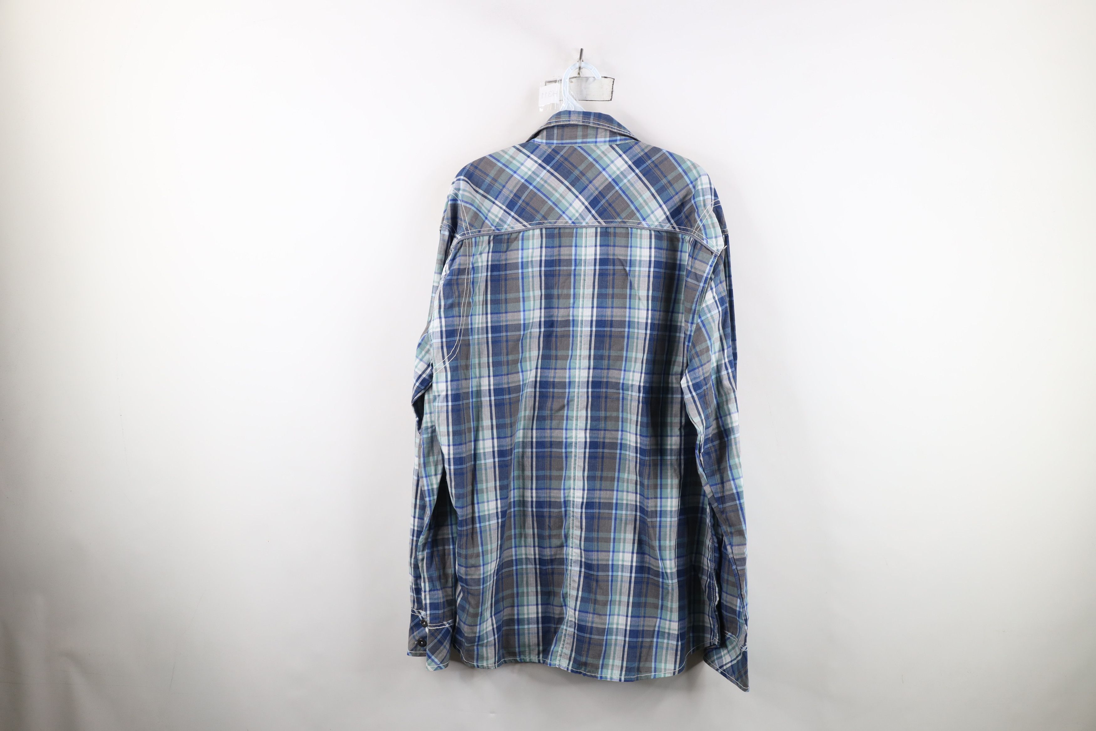 Vintage Buckle BKE Fit Thick Stitch Collared Button Shirt Plaid Size US XL / EU 56 / 4 - 11 Thumbnail