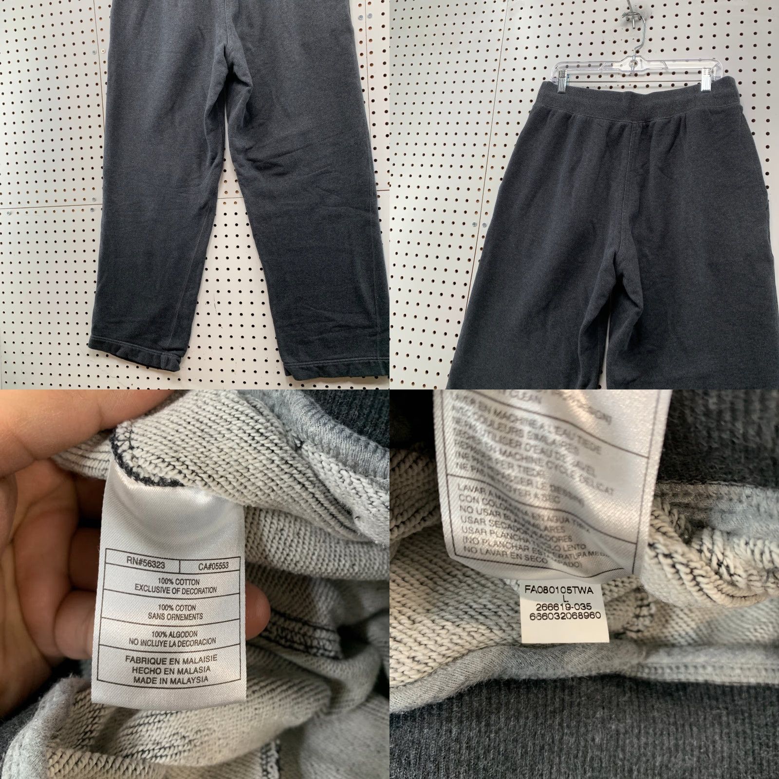 Nike Nike Sweatpants Mens Wide-Leg Gray Fleece Elastic Waist Relaxed 33x31 Size L Size US 33 - 8 Thumbnail