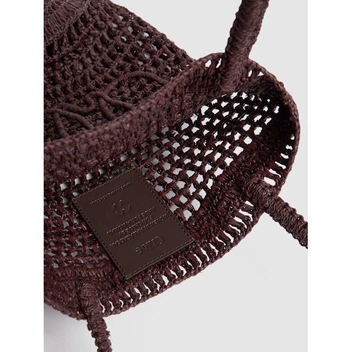 Chloe Chloe Summer Banana Panier Kohl Brown Raffia Shoulder Bag Ne Size ONE SIZE - 6 Thumbnail