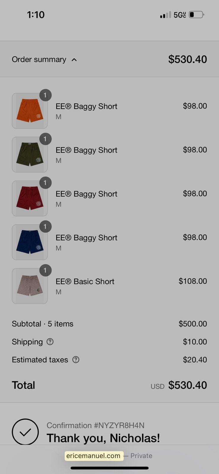 Eric Emanuel Eric Emanuel Tomato Red Baggy shorts medium Size US 30 / EU 46 - 2 Thumbnail