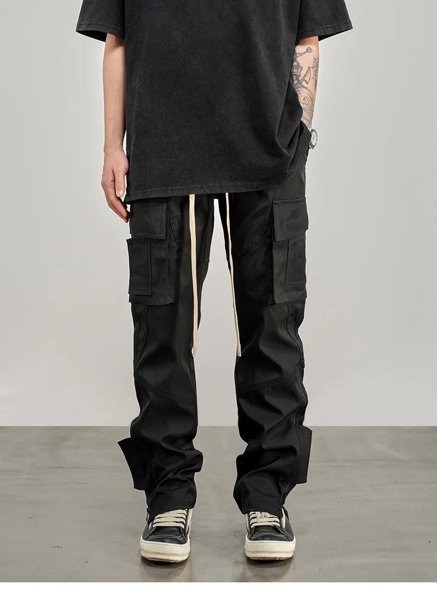 Utility tactical flared cargo pants y2k