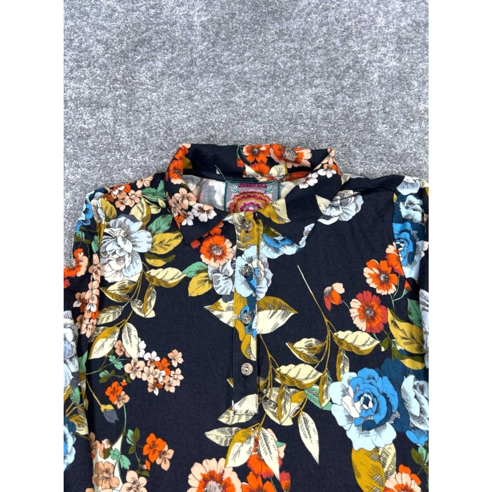 Johnny Was Johnny Was Shirt Dress Womens XS Blue Orange Beige Floral Shirt Dress Womens XS Blue Floral Size XS / US 0-2 / IT 36-38 - 2 Thumbnail