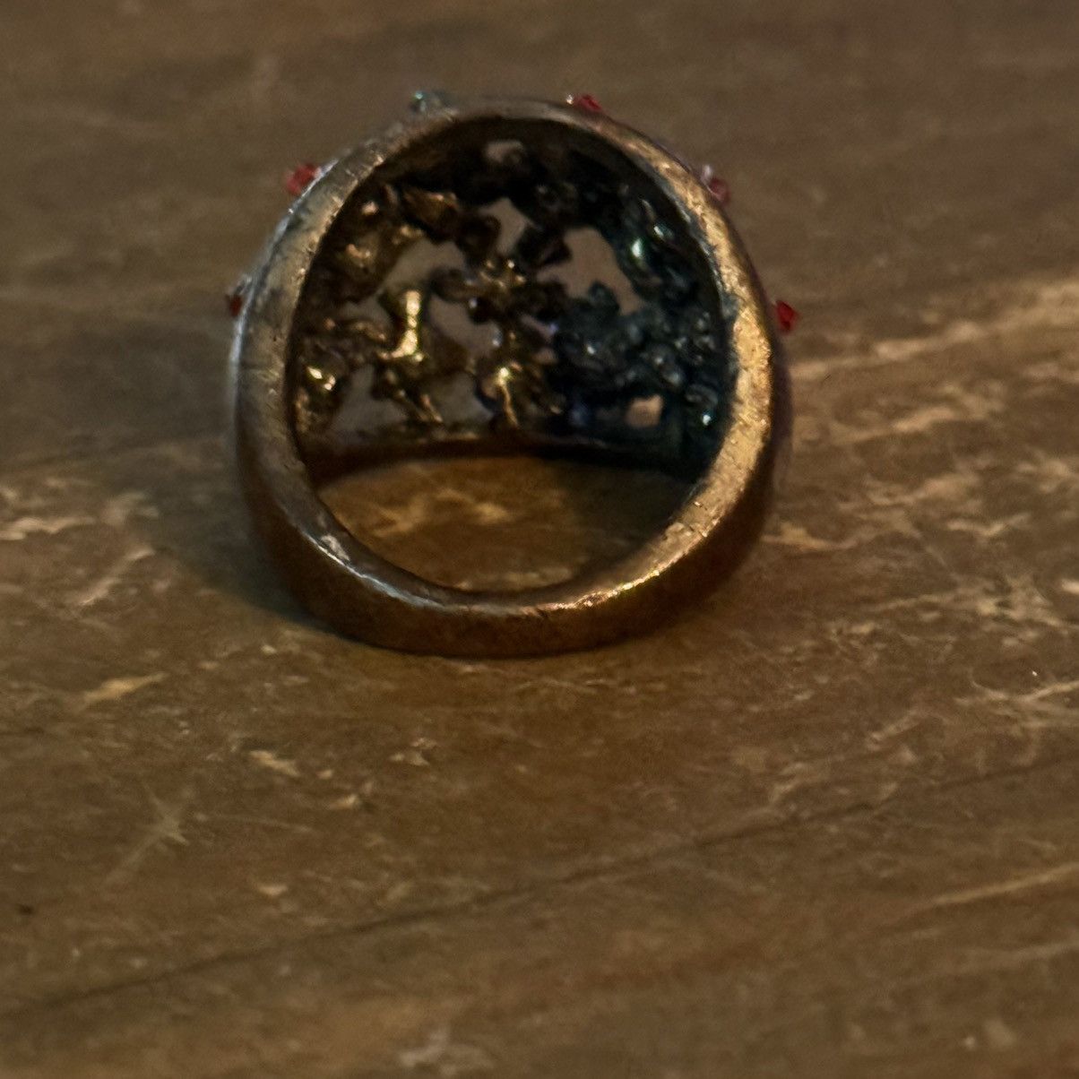 Other Bronze tone multicolor rhinestone filigree dome ring Size ONE SIZE - 7 Thumbnail