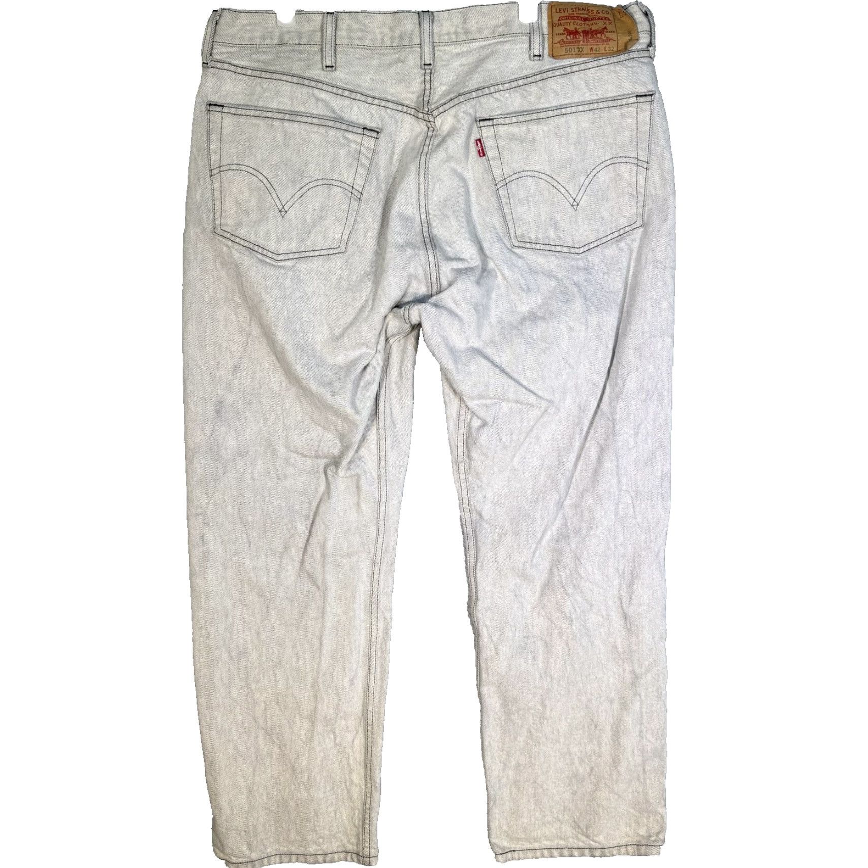 Levi's VINTAGE Levi's 501 Jeans Mens 42x32 Gray Straight Jeans Button Fly Denim Classic Style Fits Classic 5-Pocket Logo Mens Size US 42 / EU 58 - 2 Thumbnail