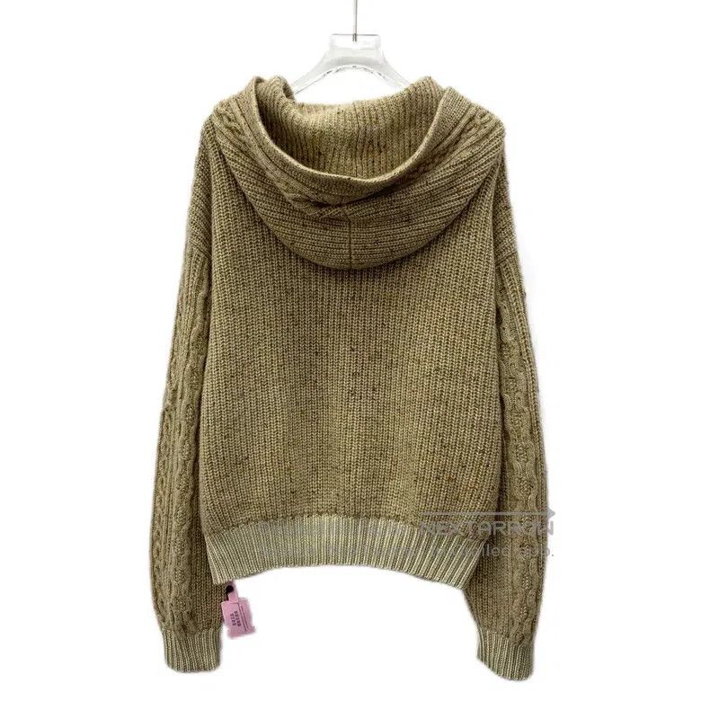 Hermes Hermes Brown Cable Knit Cashmere Hooded Open Front Knitted Size XS / US 0-2 / IT 36-38 - 2 Thumbnail