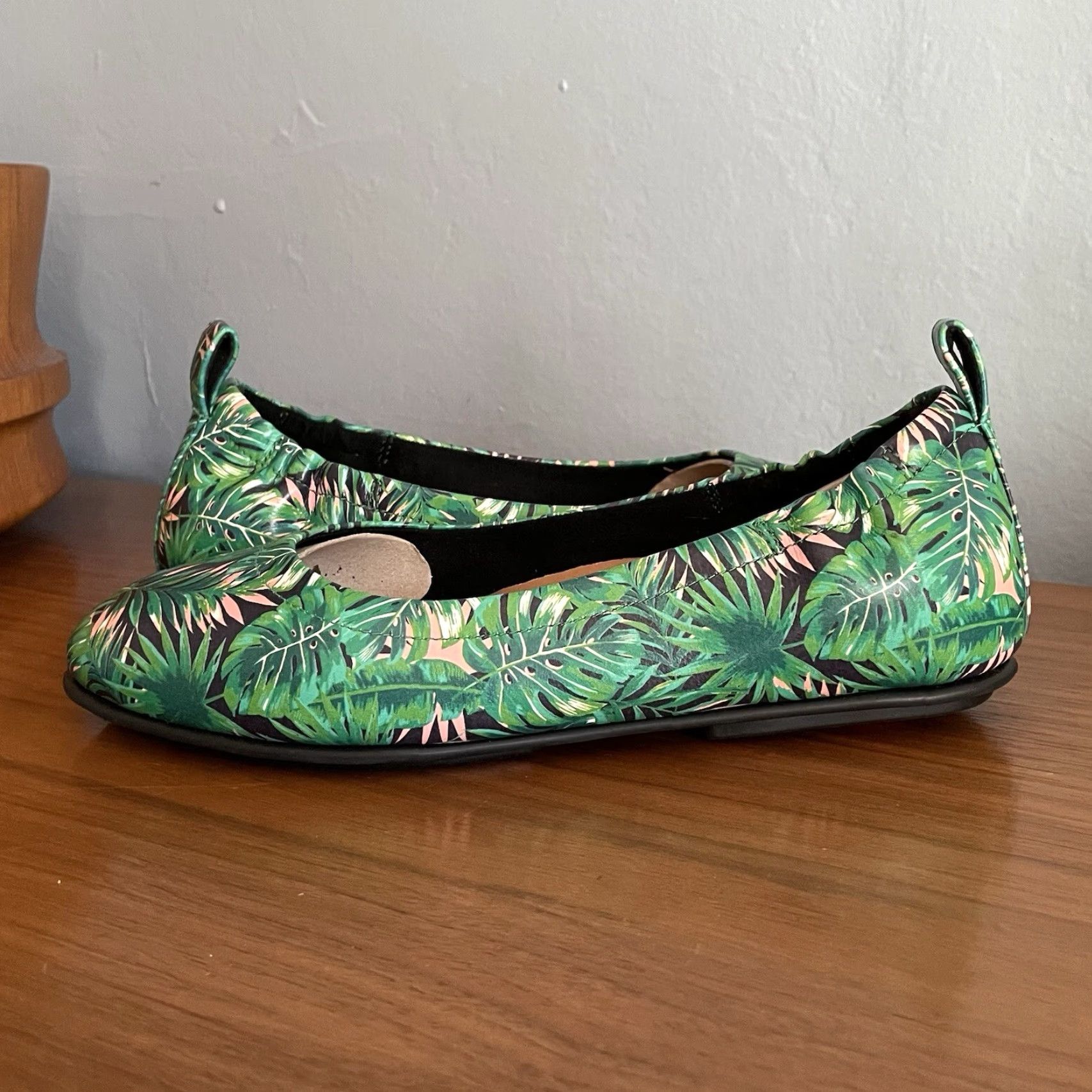 Vintage FitFlop Jungle-Print Soft Leather Ballet Flats Size 6 Green Jungle Print Size US 6 / IT 36 - 2 Thumbnail