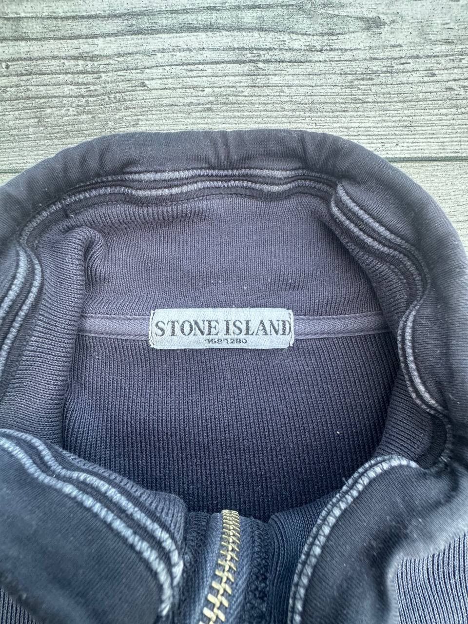 Stone Island Vintage Stone Island Navy knit faded full zip sweater Size US XL / EU 56 / 4 - 3 Thumbnail