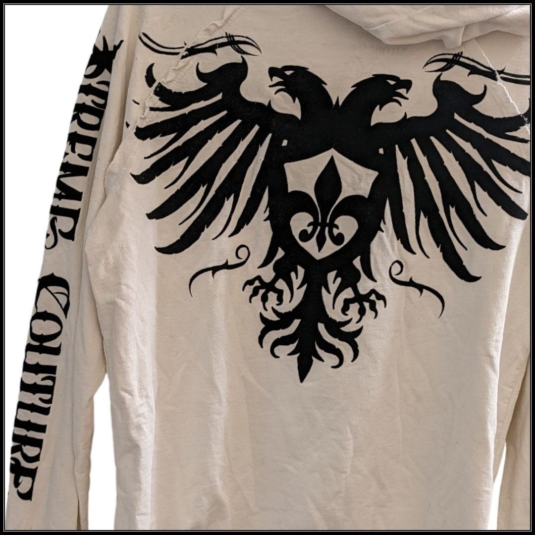 Affliction XTREME COUTURE Zip Up Hoodie Sweatshirt Velvet Print y2k M Size M / US 6-8 / IT 42-44 - 5 Thumbnail